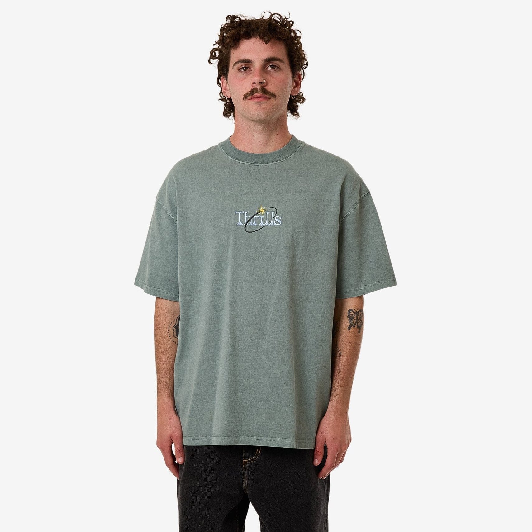 THRILLS ambient connections box fit oversize tee - chinois green