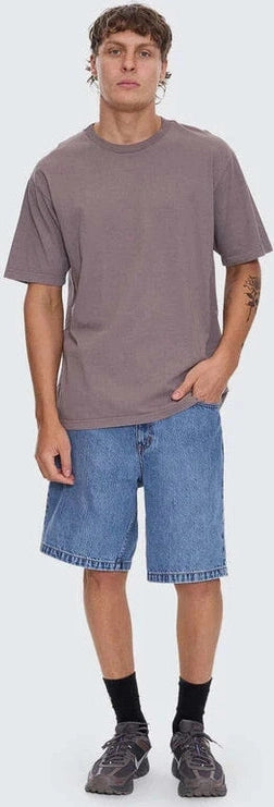 THRILLS Mid Slacker Relaxed Long Denim Short - Deep vintage blue