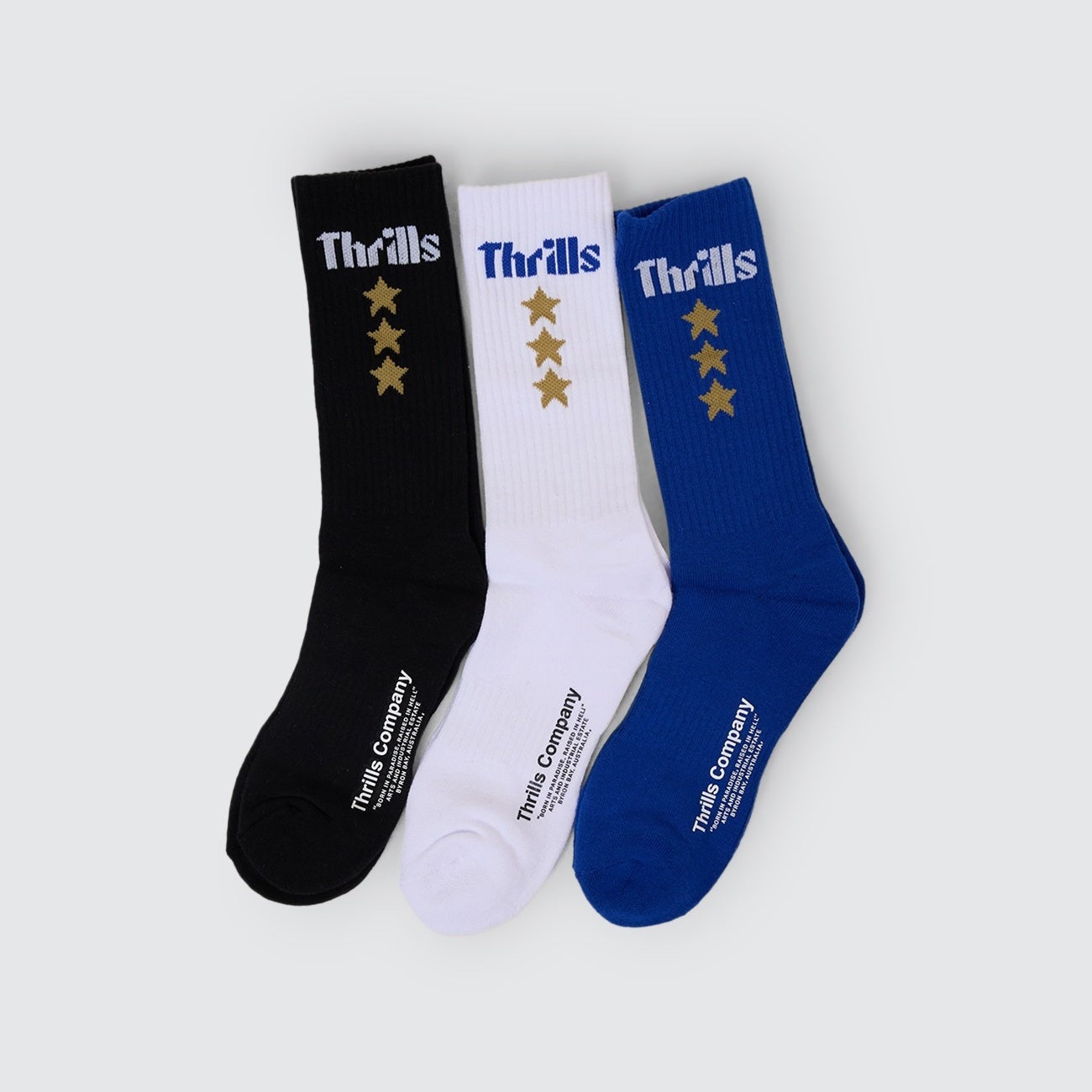 THRILLS OG Strength 3 pack sock - Black/white/Surf the web