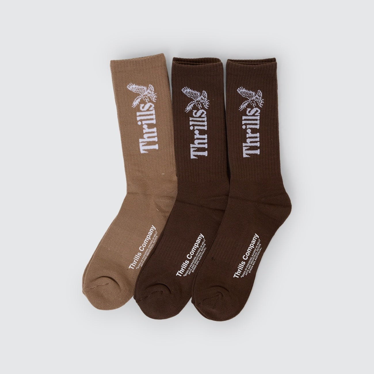 THRILLS Workwear 5 pack sock - Desert/black/silver grey