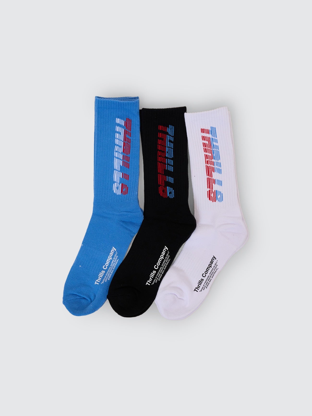 THRILLS Anarchy in paradise 3 pack sock - White/black/Azure blue