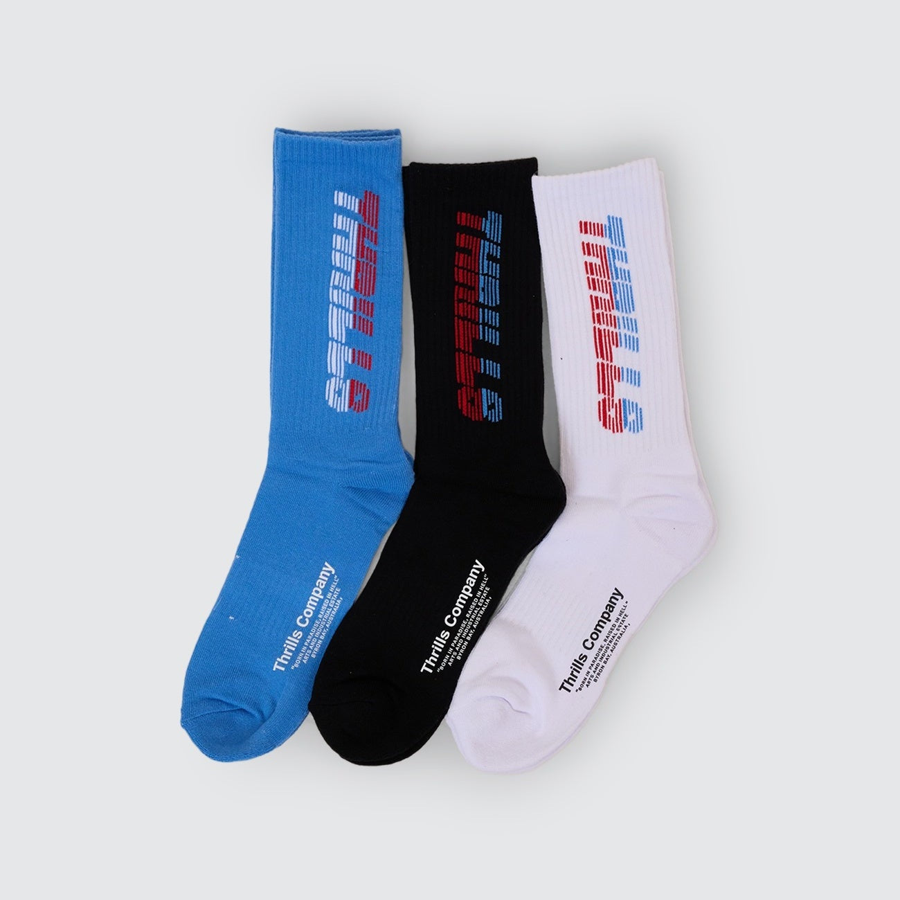 THRILLS Anarchy in paradise 3 pack sock - White/black/Azure blue