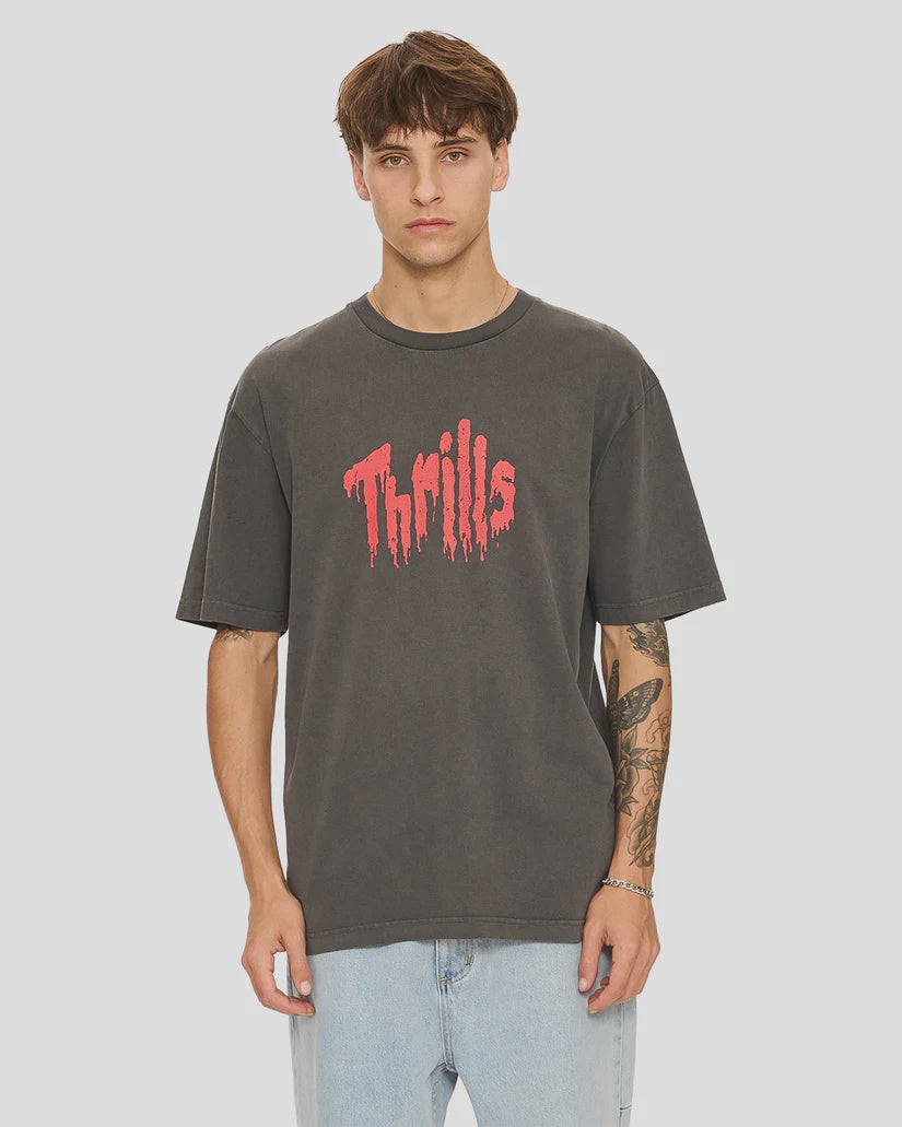THRILLS Once Bitten Twice Shy Oversize Fit Tee - Merch Black