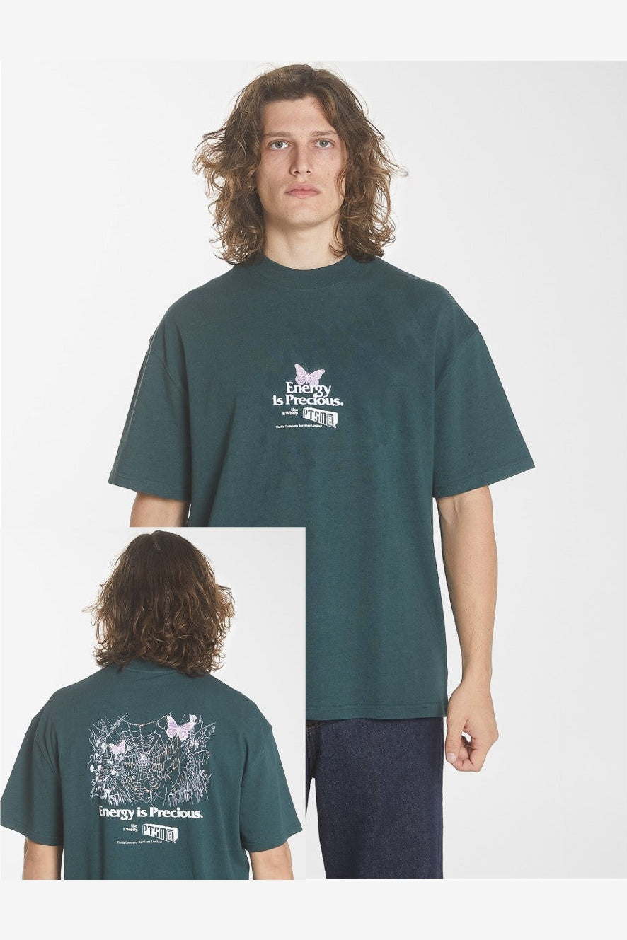 THRILLS Energy is precious box fit oversize tee - Dark jade