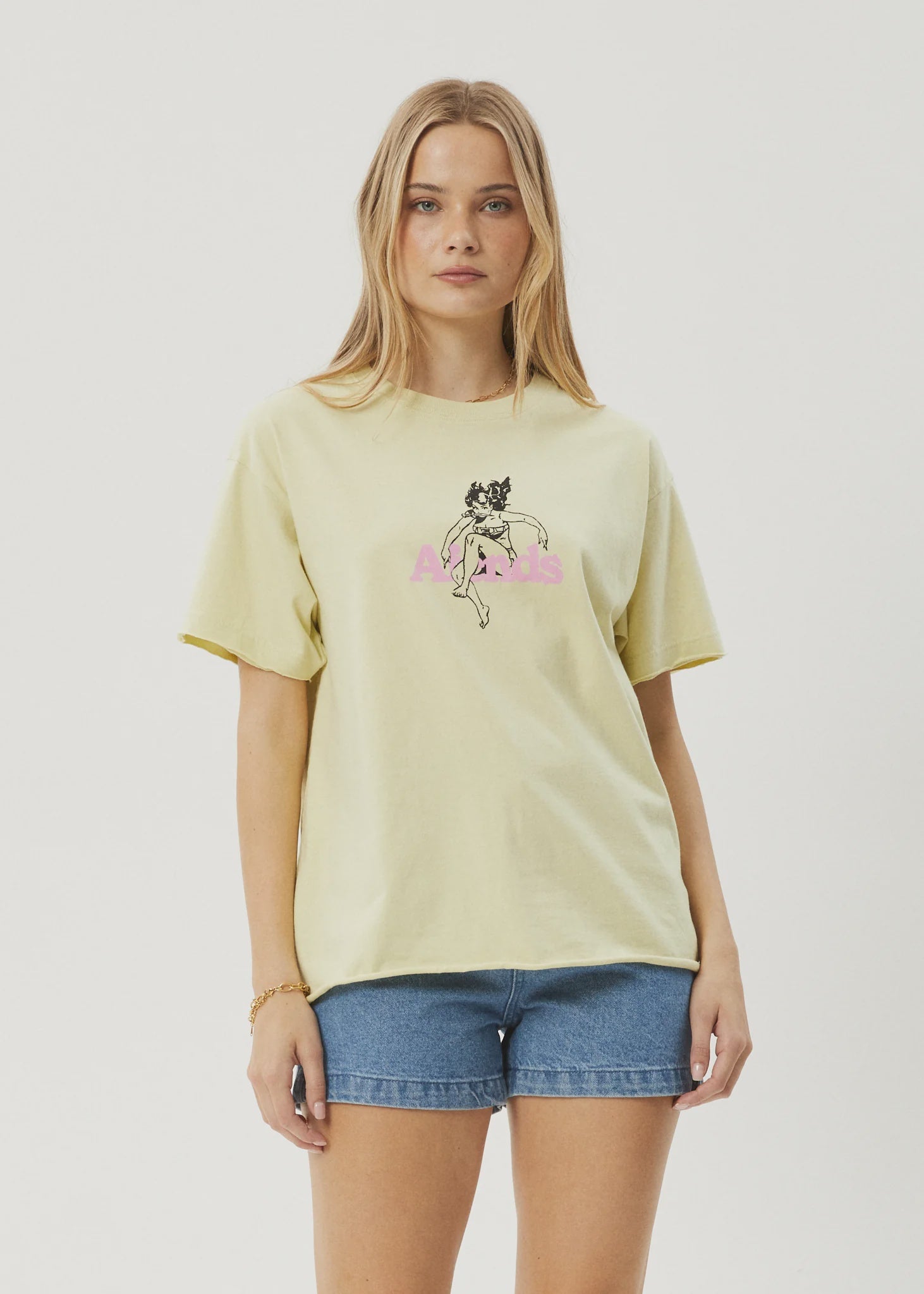 AFENDS No fury oversized tee - Lemongrass