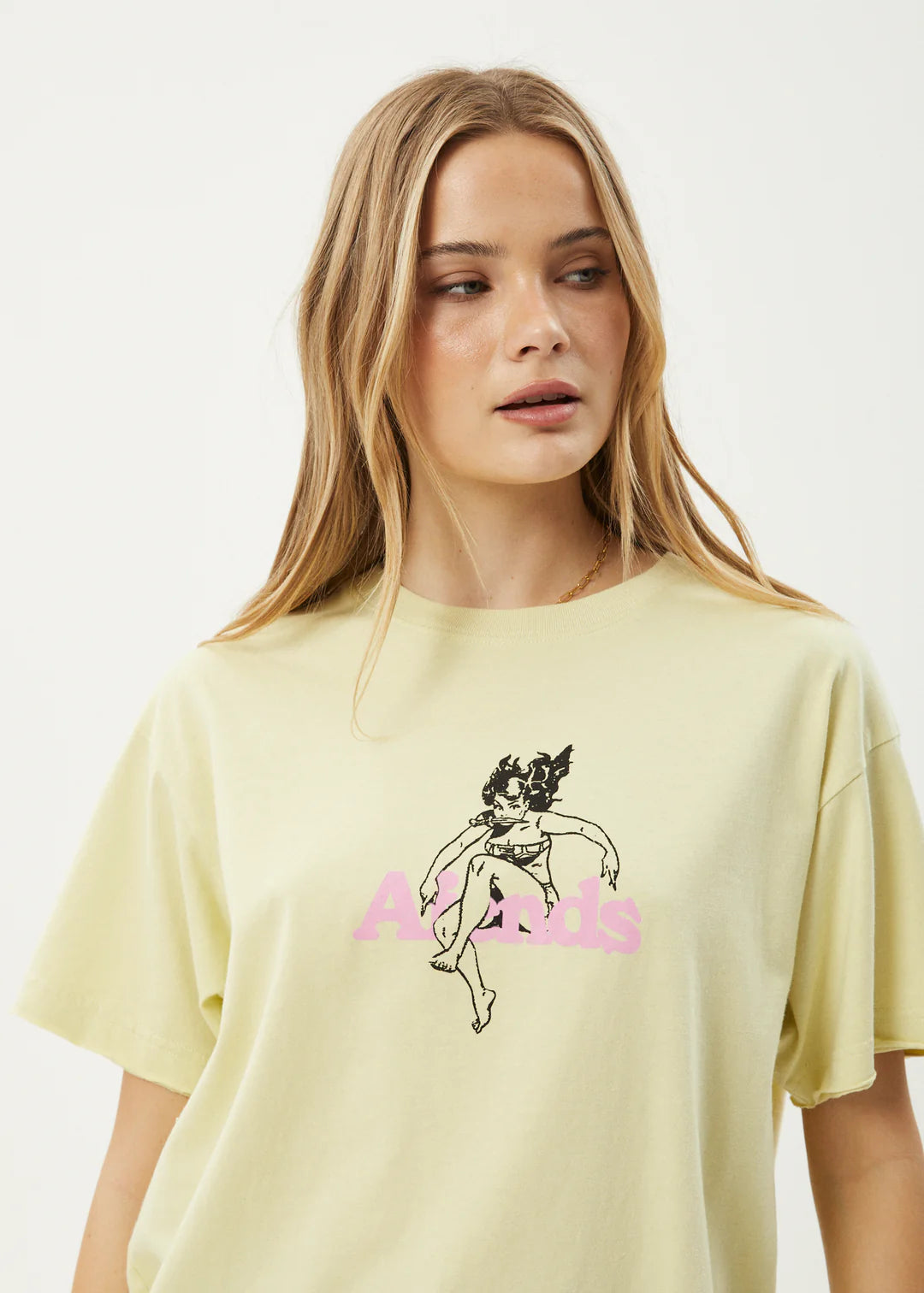 AFENDS No fury oversized tee - Lemongrass