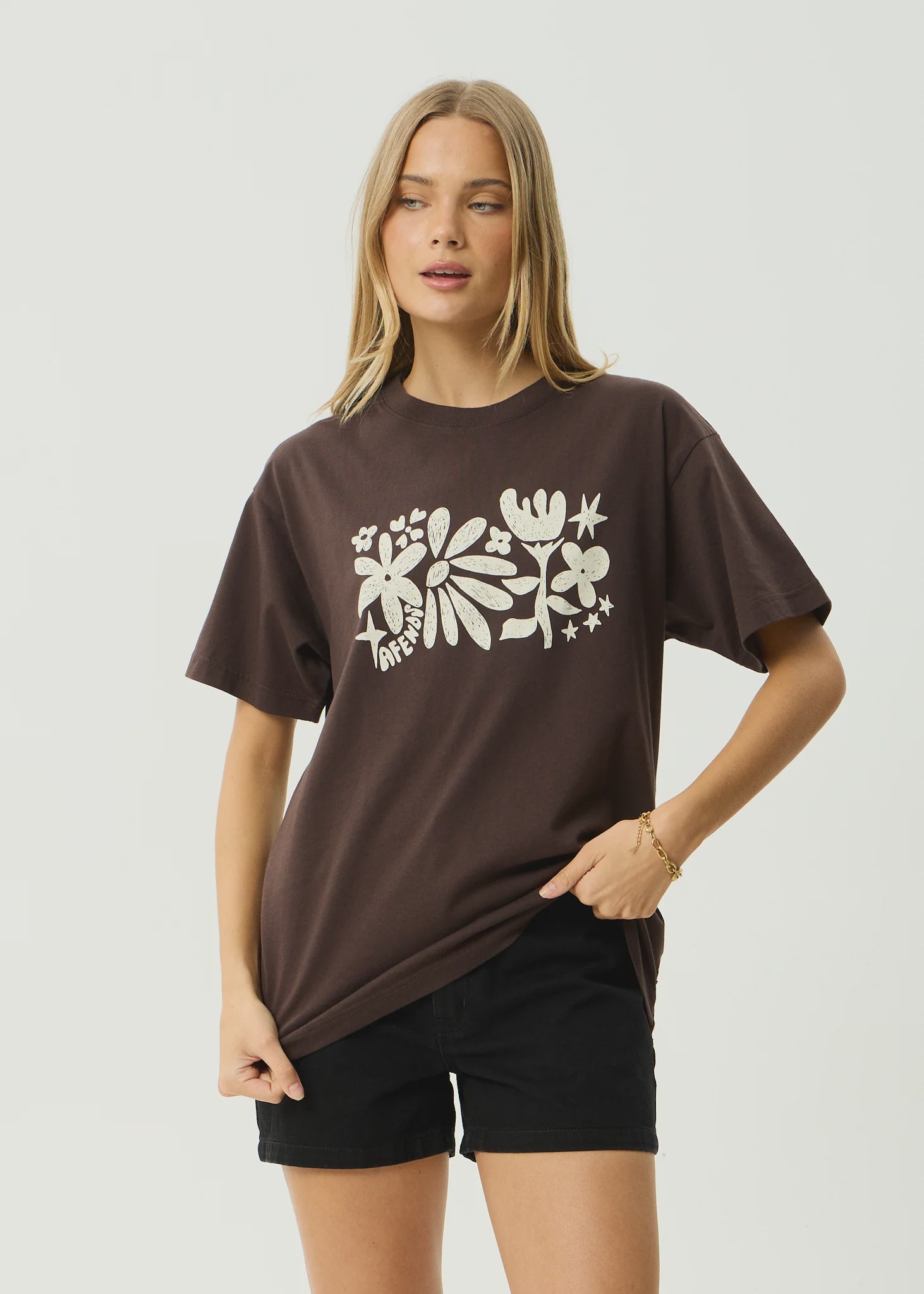 AFENDS Garden Variety Oversized Tee - Coffee
