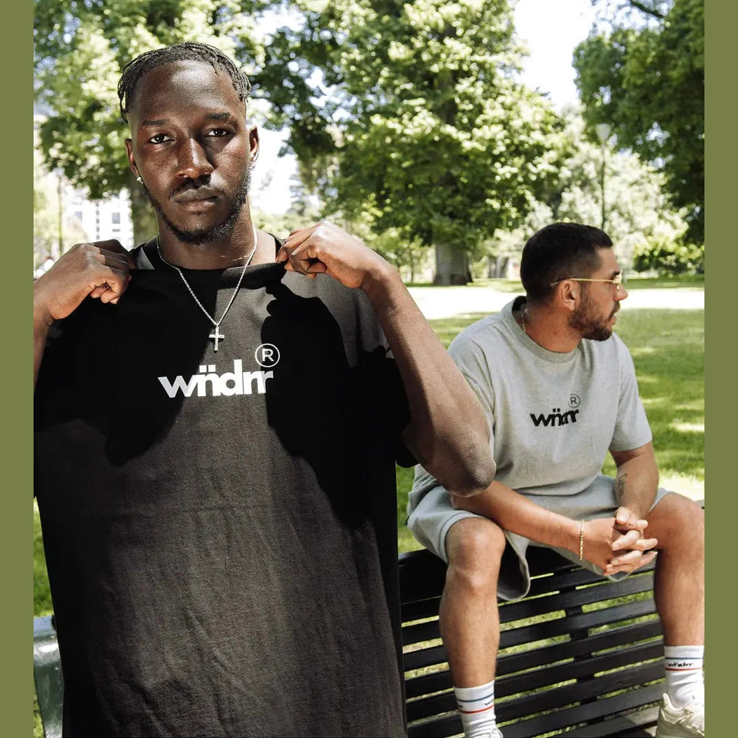 WNDRR ACCENT BOX FIT TEE - GREY MARLE