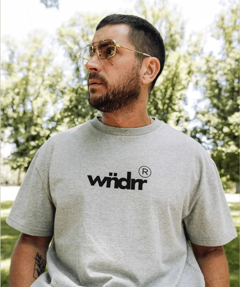 WNDRR ACCENT BOX FIT TEE - GREY MARLE