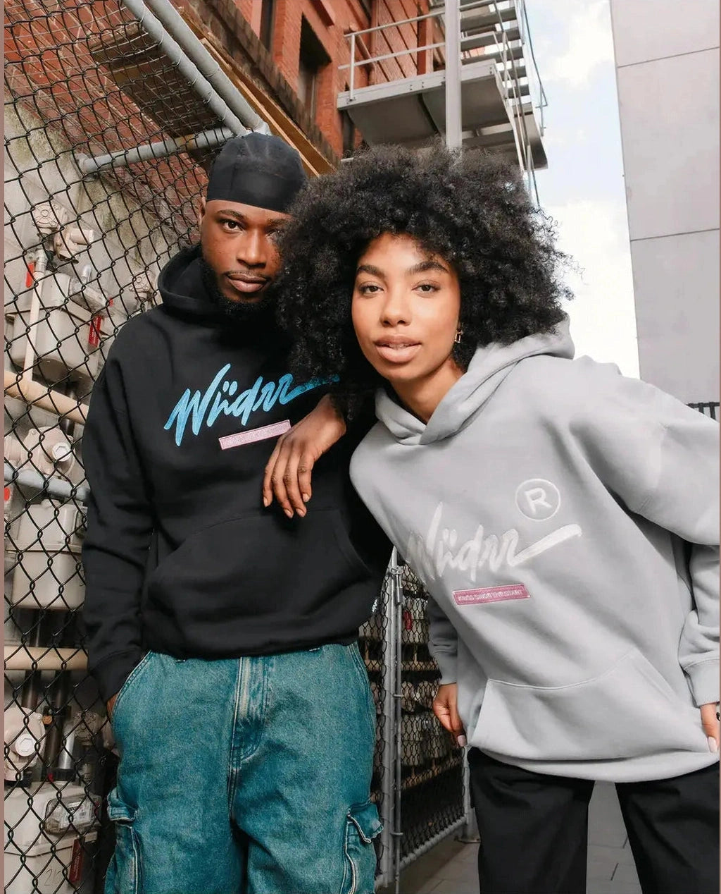 WNDRR Chain hood sweat - Cement grey