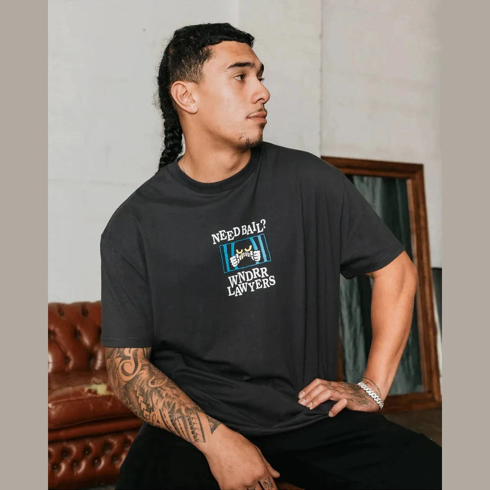 WNDRR BAIL BOX FIT TEE - FADED BLACK