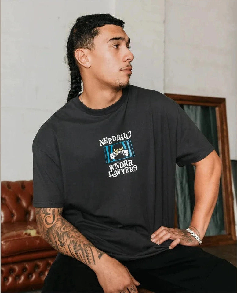 WNDRR BAIL BOX FIT TEE - FADED BLACK