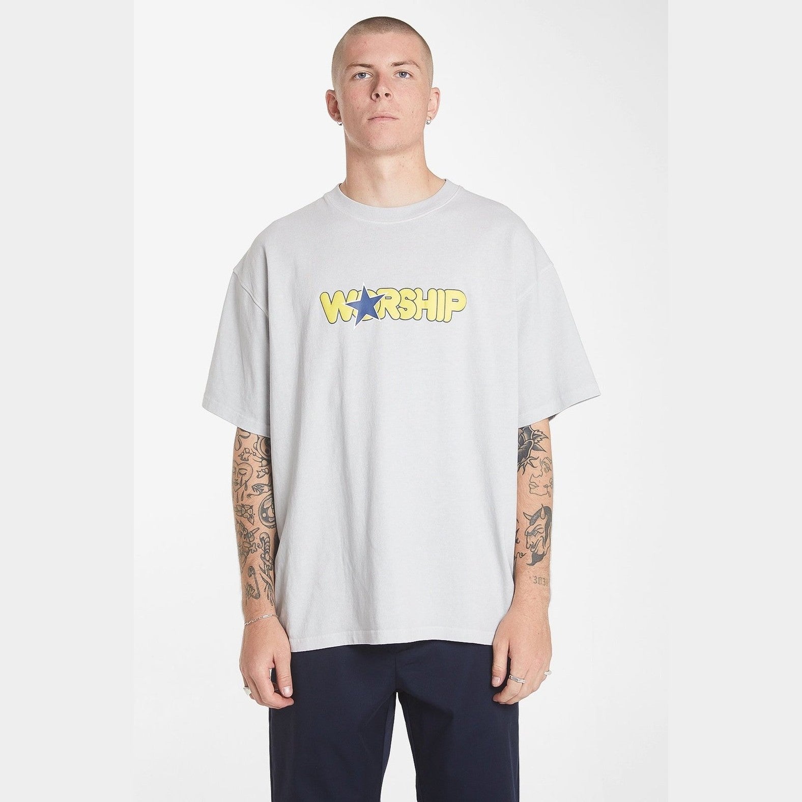 WORSHIP Margarine oversize tee - Vapour grey