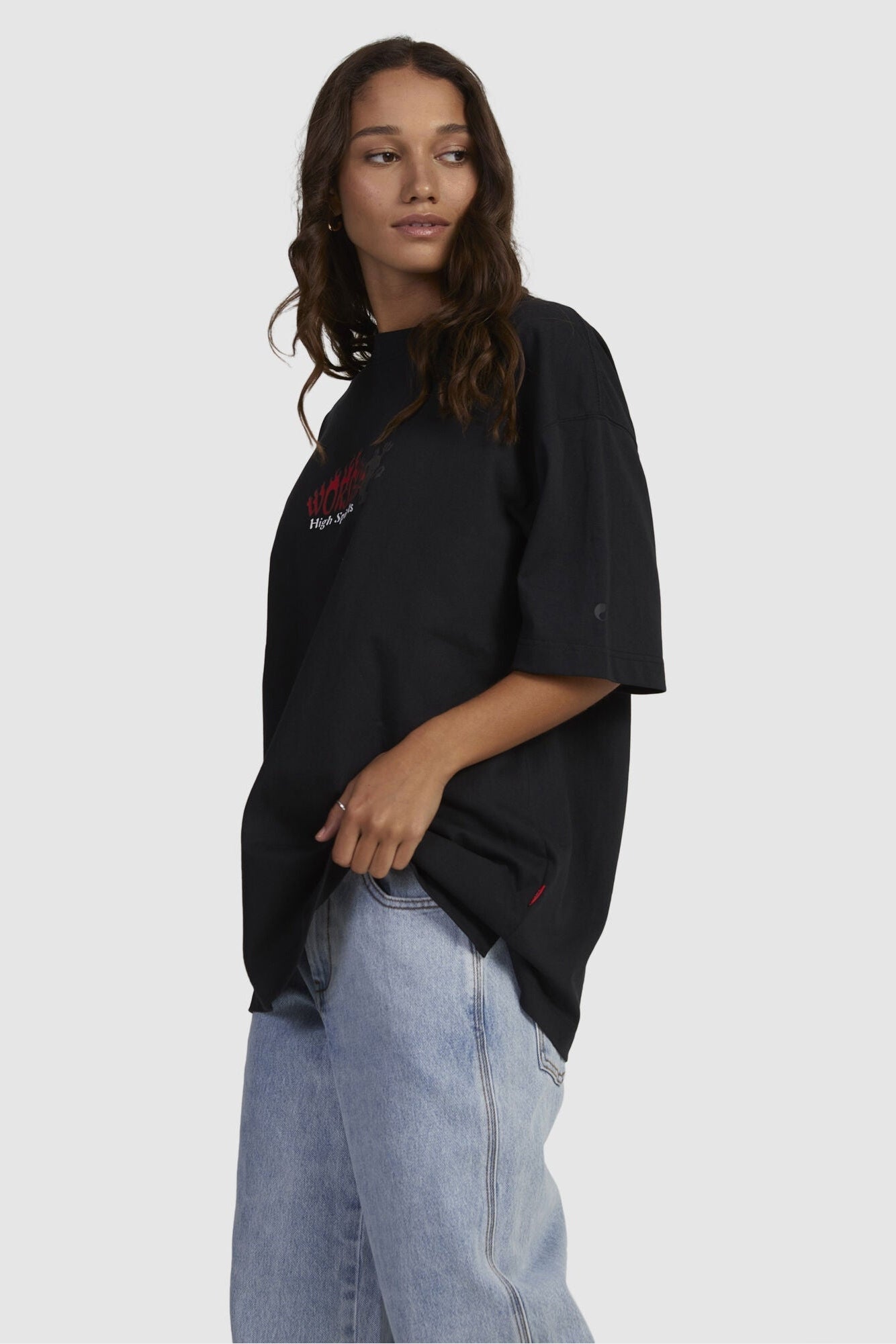 Worship grilled oversized tee - washed black