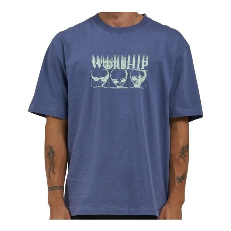 Worship hypnosis tee - bleached denim