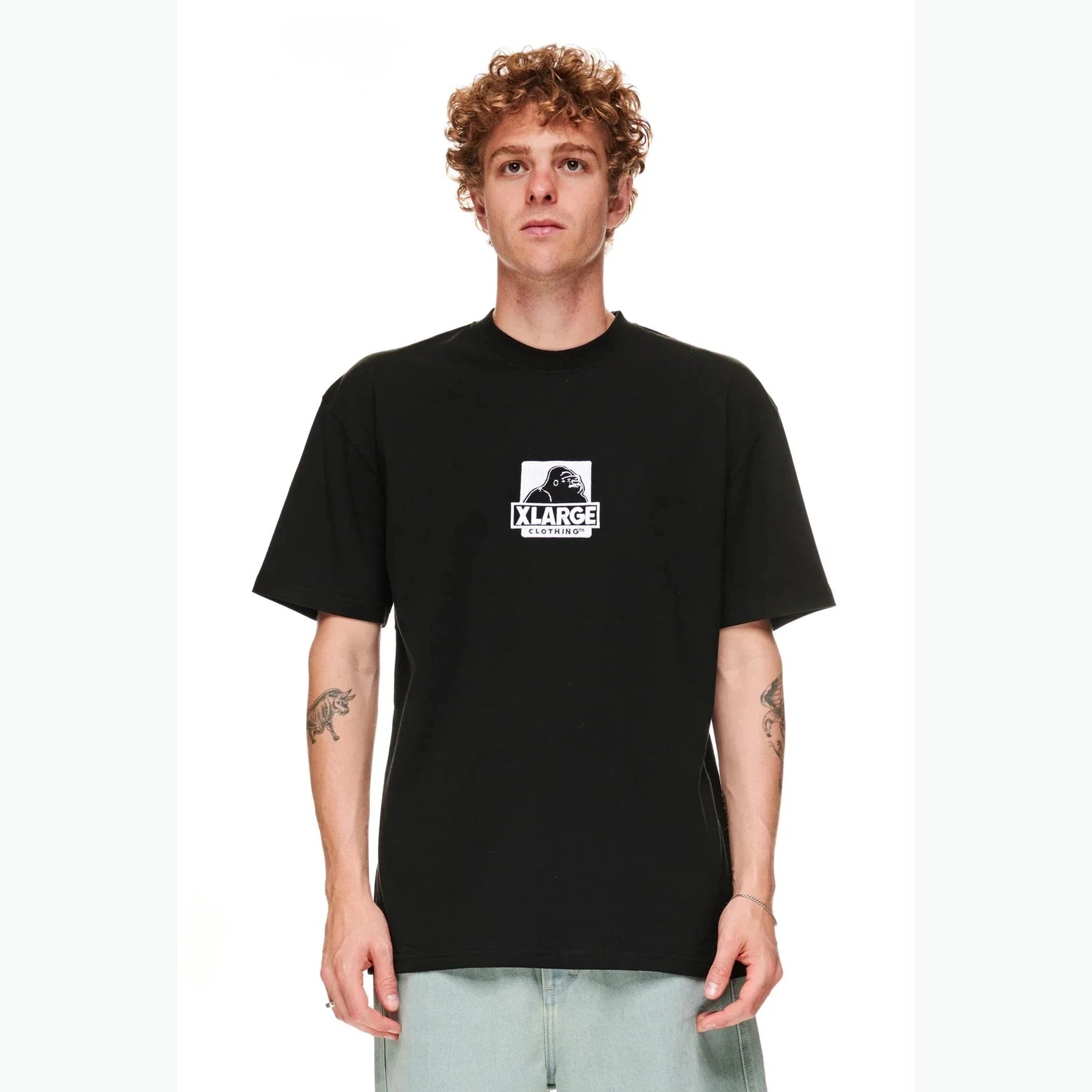 X large 91 text ss tee - black