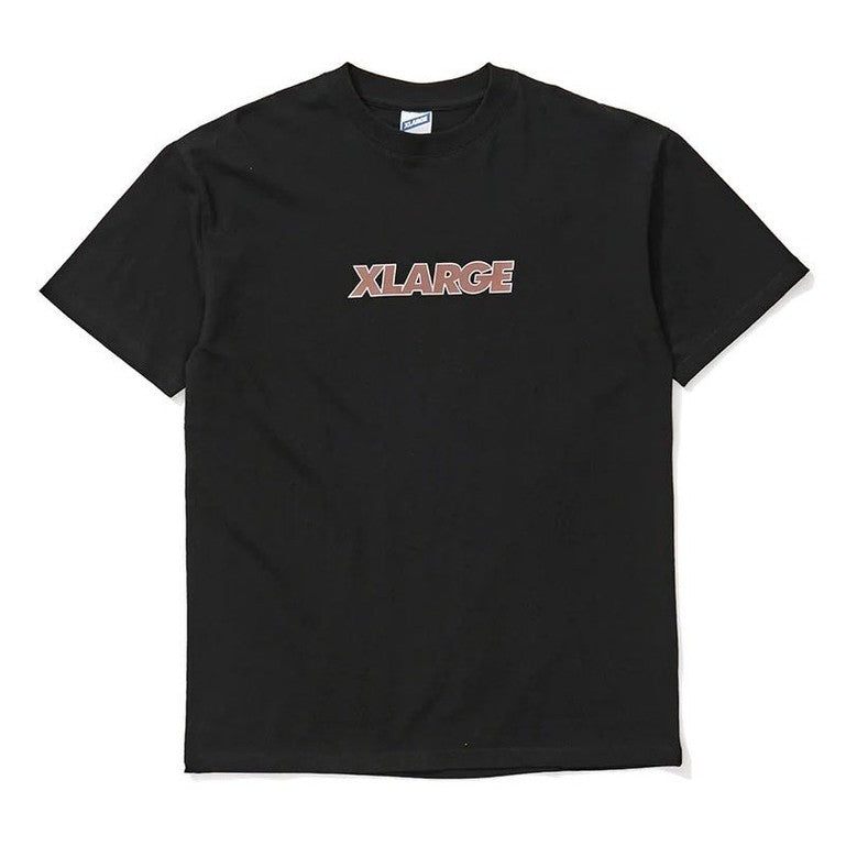 Xlarge text logo ss tee- black/brown