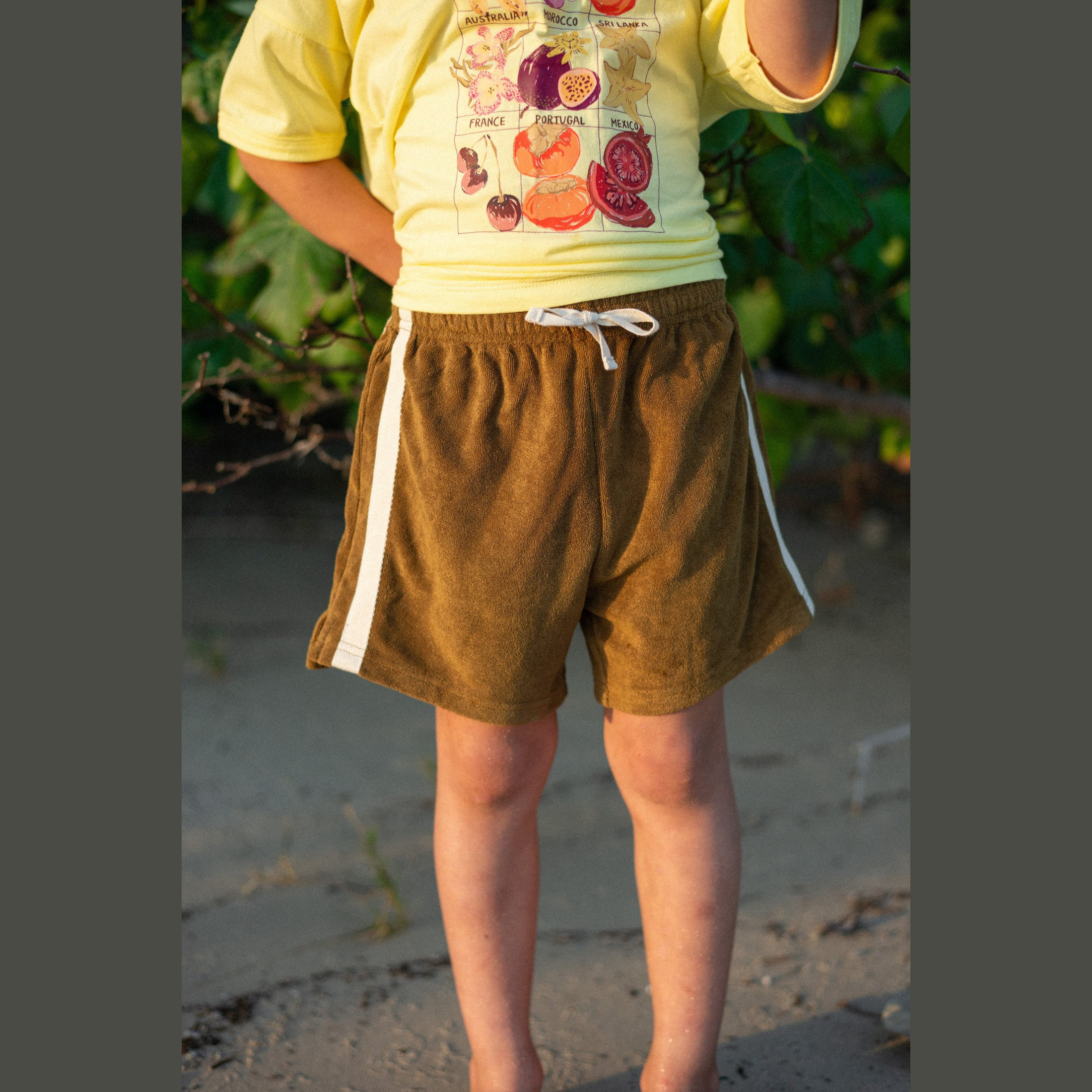 ATMOSEA Mini Terry Towelling Shorts - Army Green