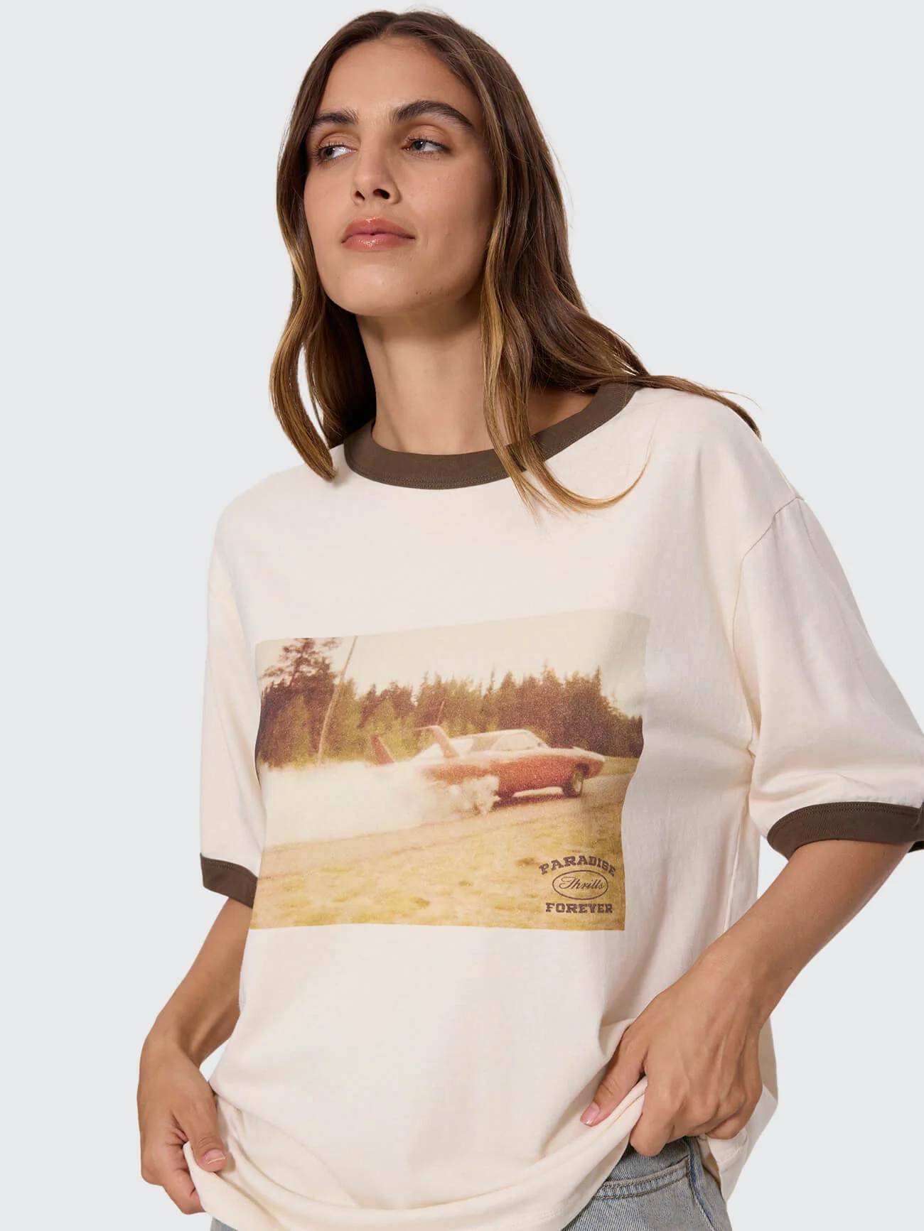 THRILLS Last Stop Box Fit Tee - Heritage white