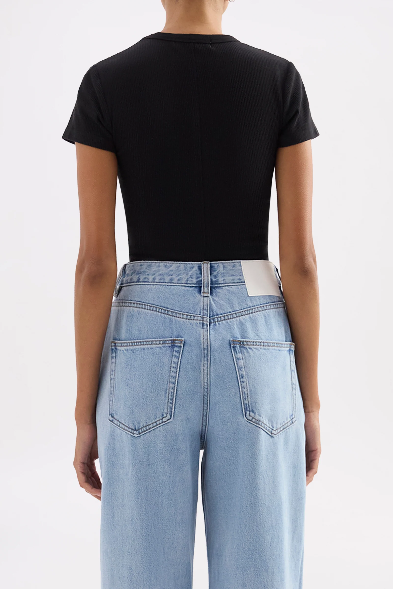 NUDE LUCY Organic Rib Ss Tee - Black