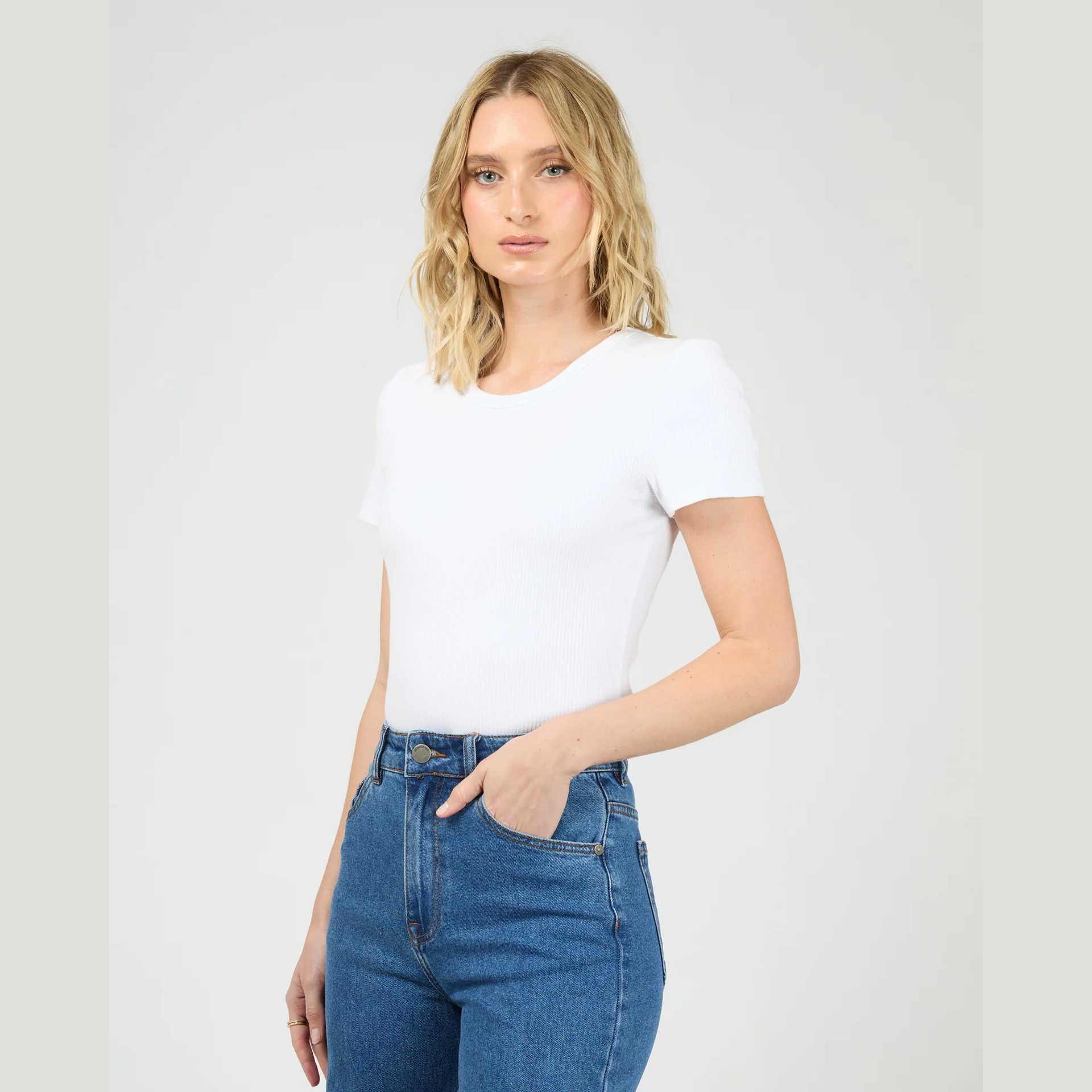ALL ABOUT EVE - Eve Rib Baby Tee - White