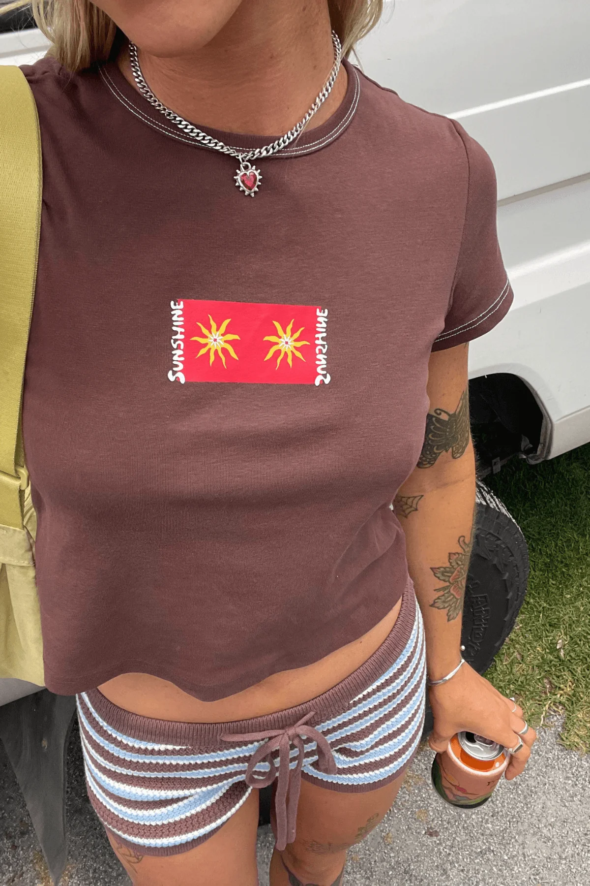 INNER RELM Sunshine baby tee - Choc
