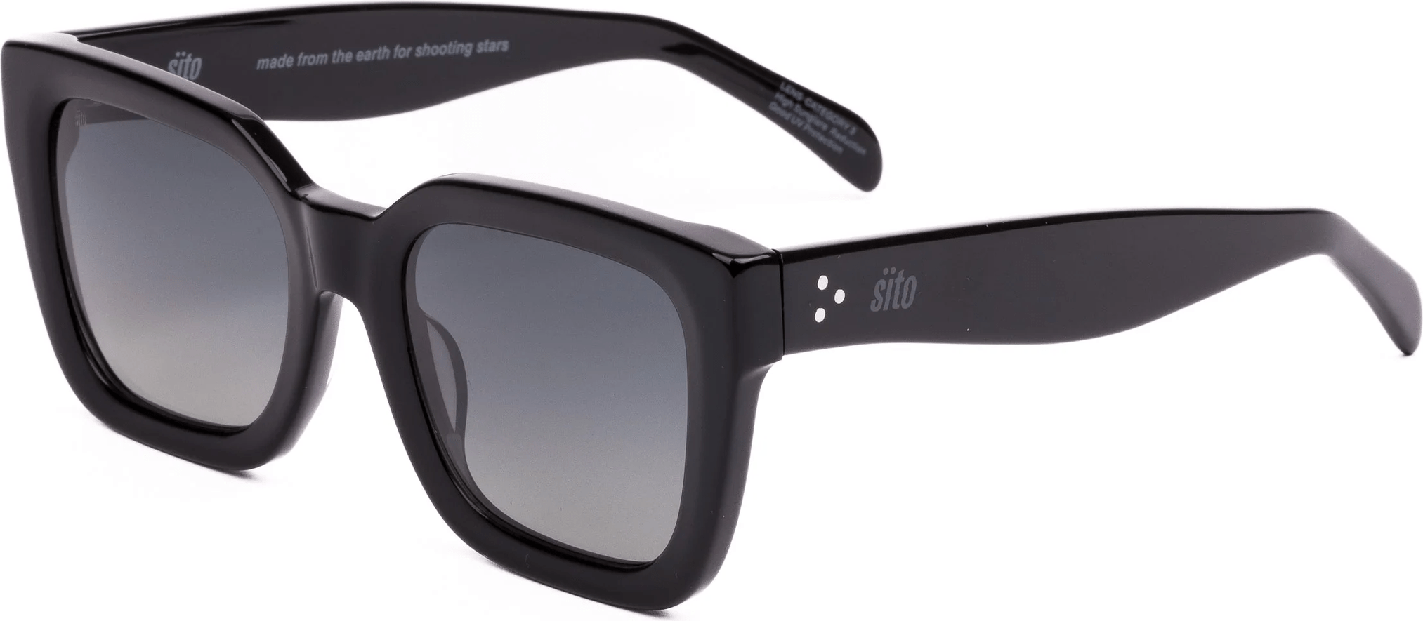 SITO Harlow Sunglasses - Black/Grey Gradient Polarised Lenses