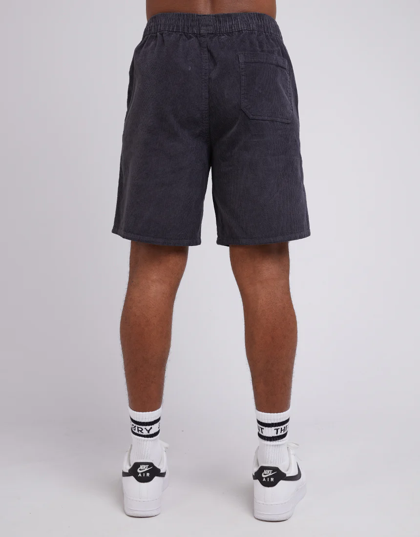 SILENT THEORY Cord short - Washed black