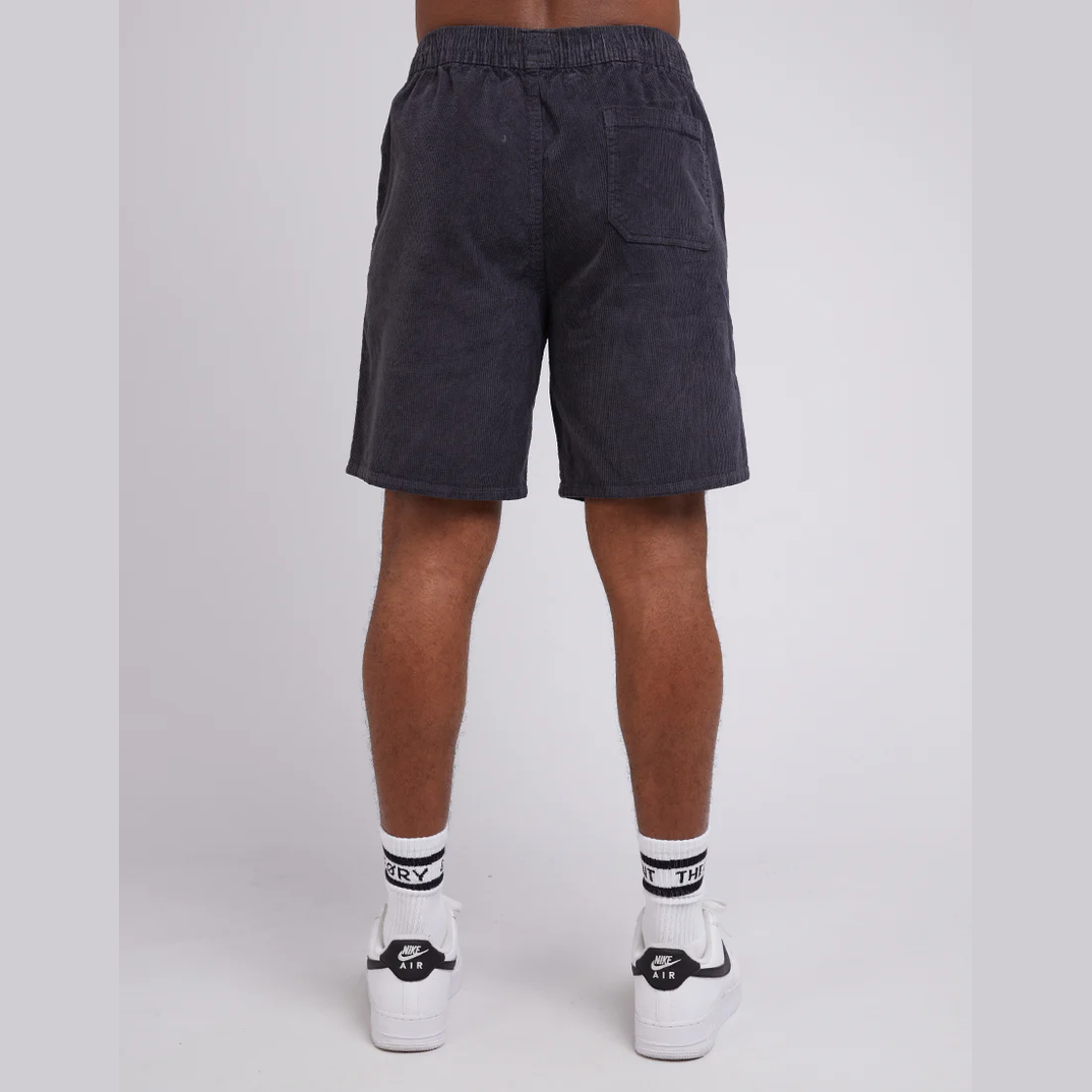 SILENT THEORY Cord short - Washed black