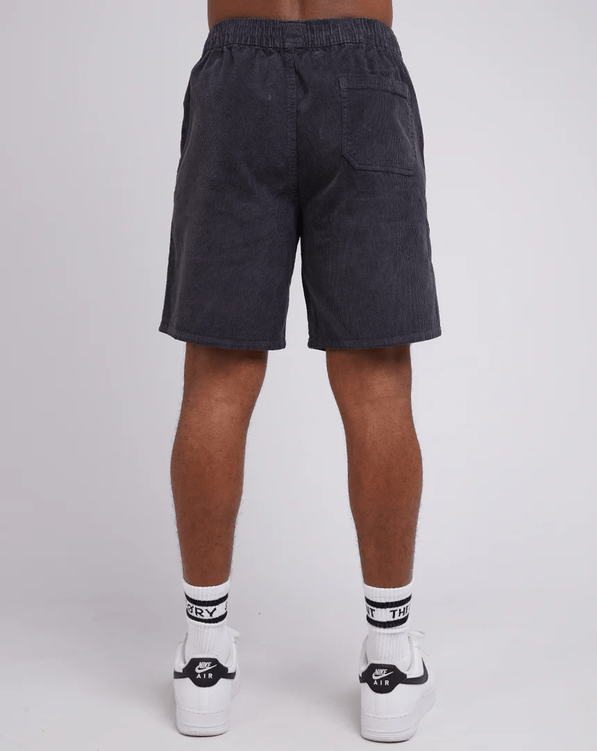 SILENT THEORY Cord short - Washed black