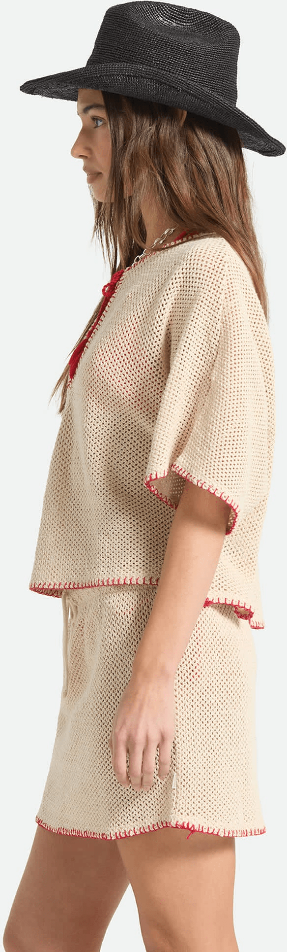 BRIXTON The crochet cover up - Timeless taupe