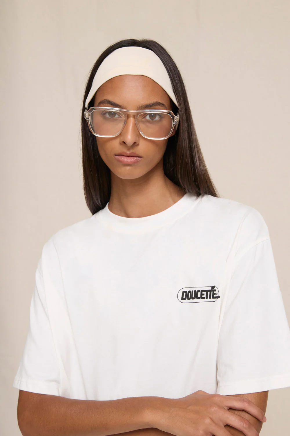 DOUCETTE My green heart regular tee - Ivory