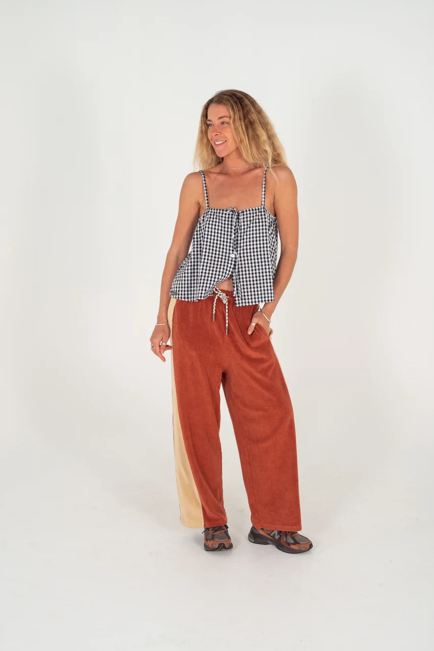 ATMOSEA Après Surf Panel Pant in Rust & Cream