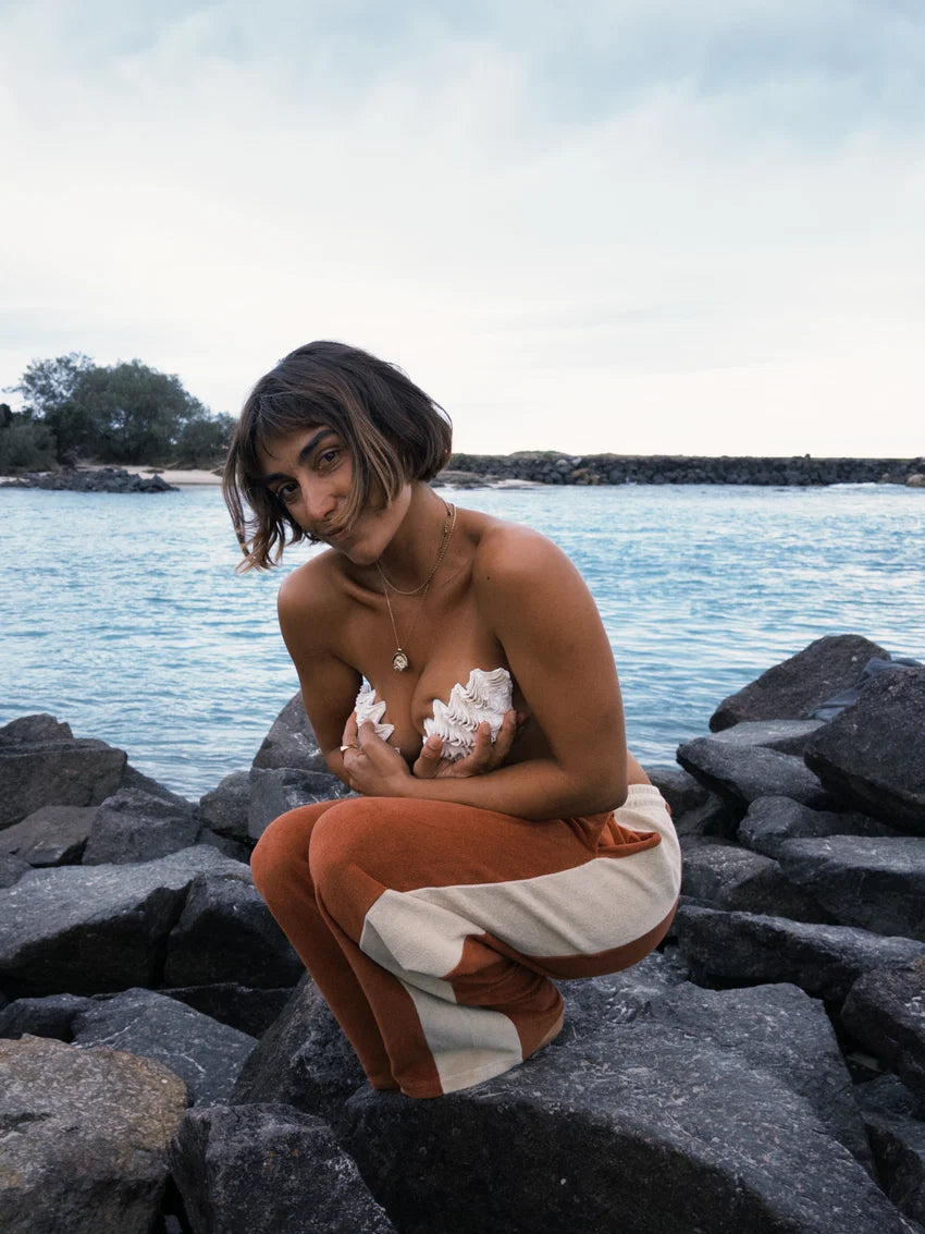 ATMOSEA Après Surf Panel Pant in Rust & Cream