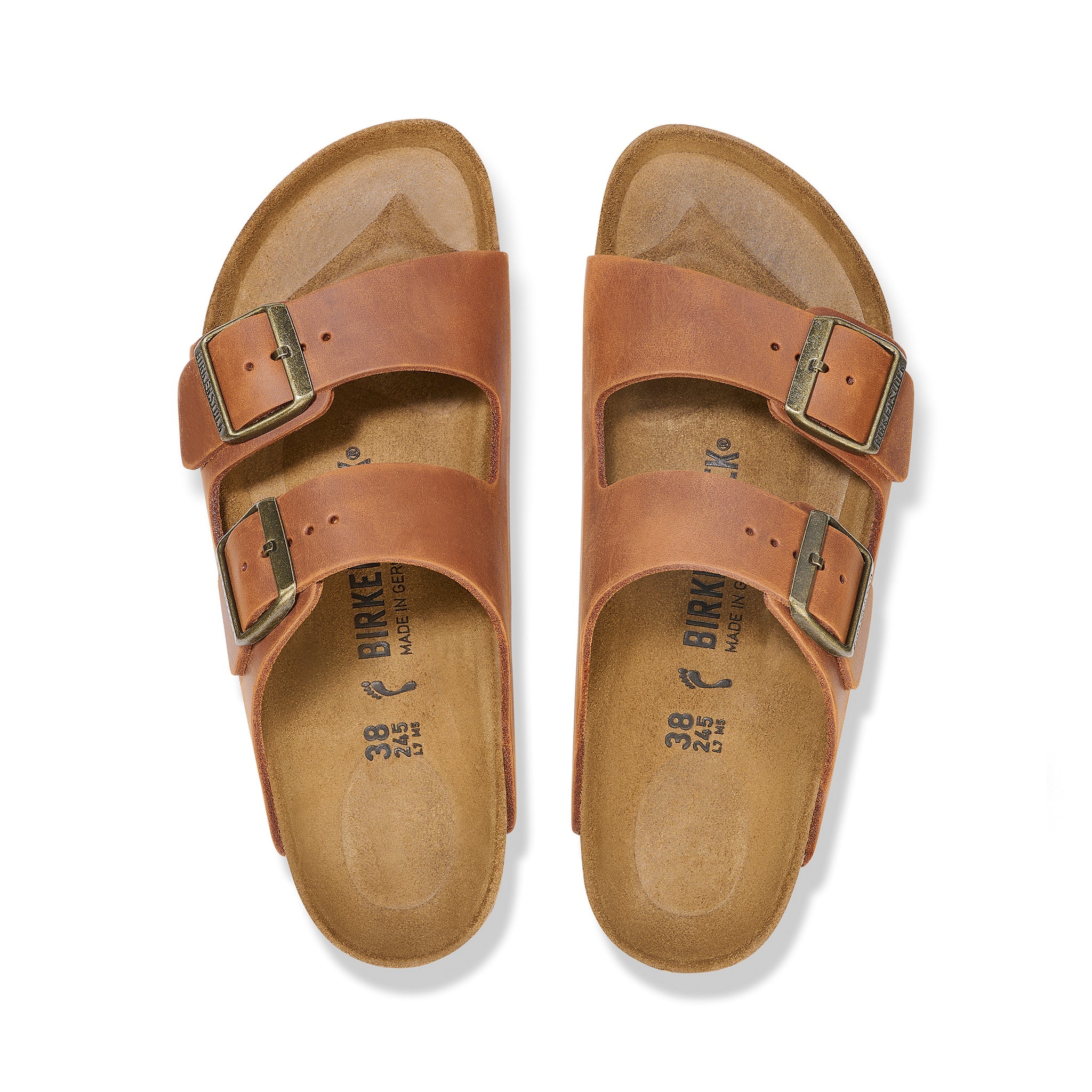 BIRKENSTOCK Arizona cognac oiled leather regular