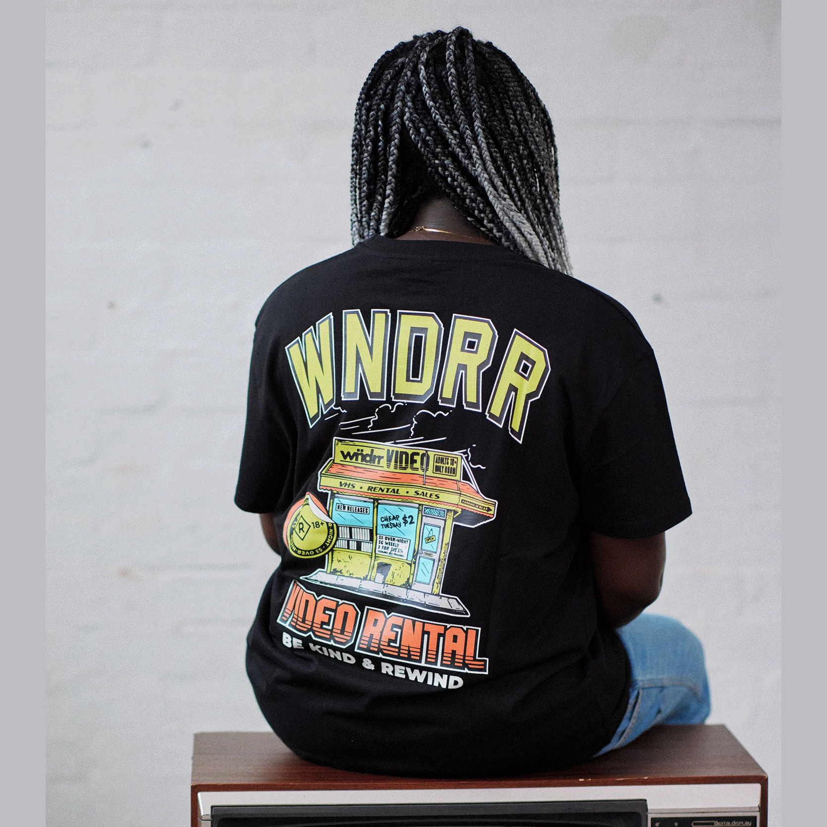 WNDRR Video rental box fit tee - Black
