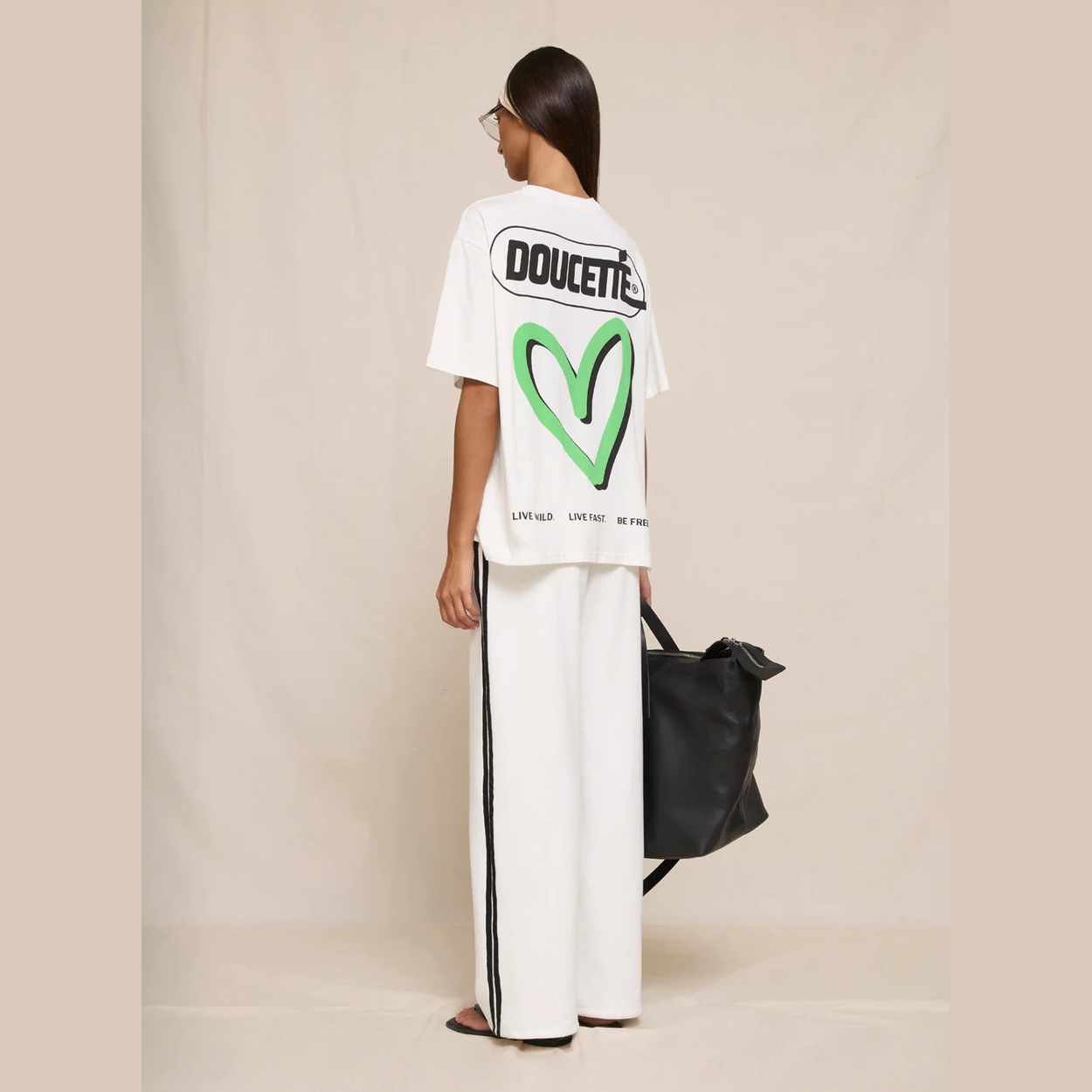 DOUCETTE My green heart regular tee - Ivory