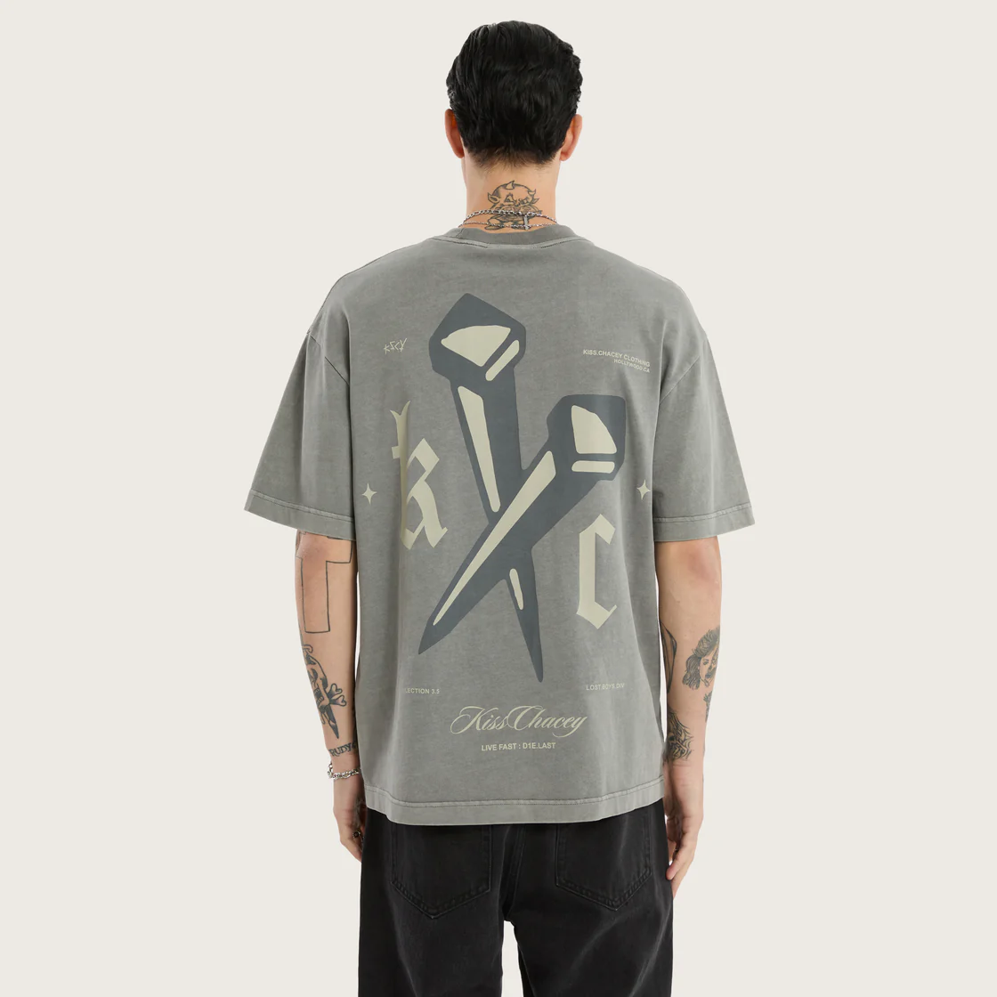 KSCY Nailed street tee - Pigment frost grey