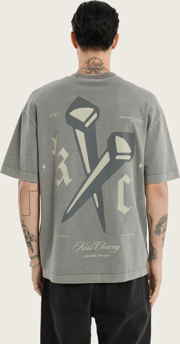 KSCY Nailed street tee - Pigment frost grey
