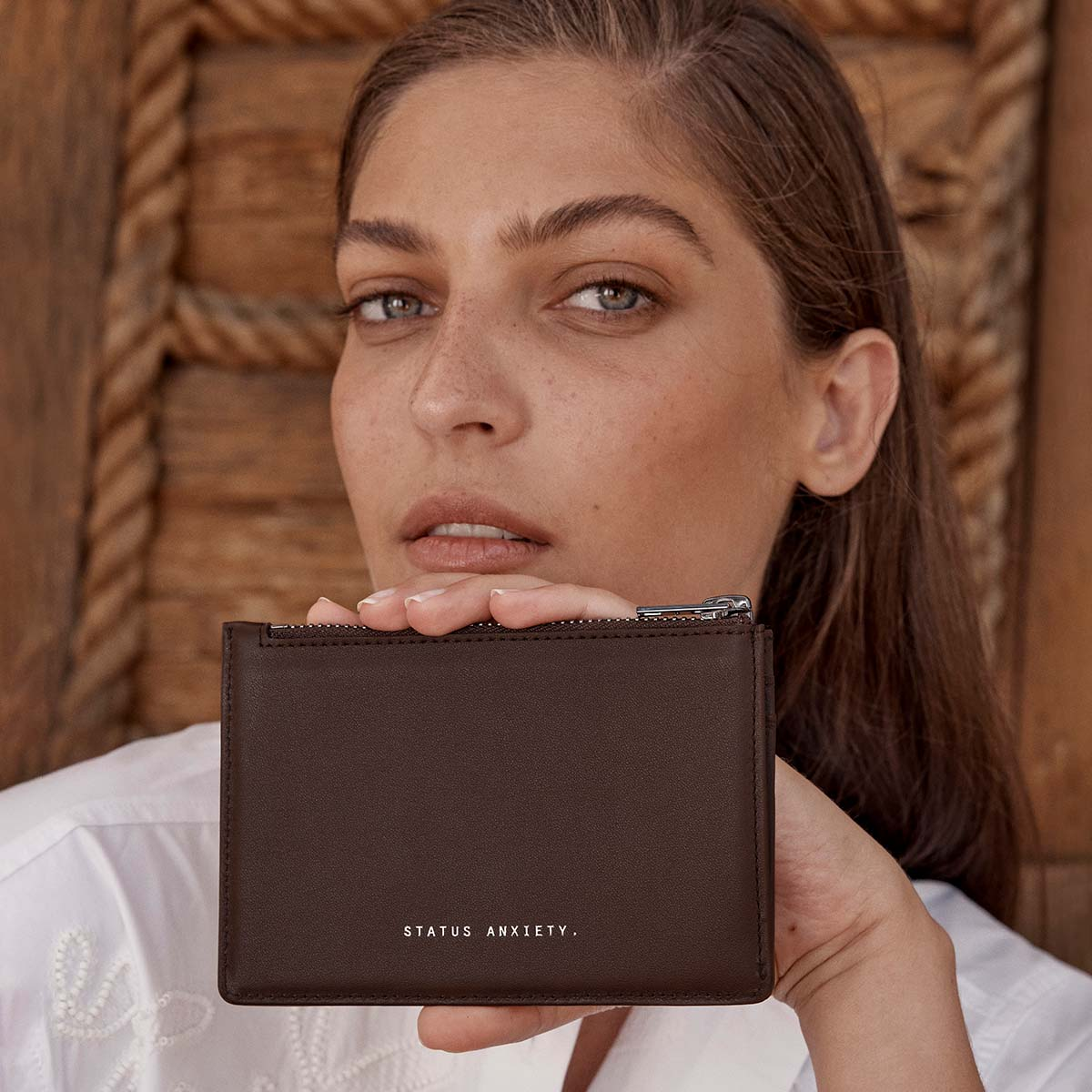 STATUS ANXIETY Gone Again Wallet - Cocoa Nappa
