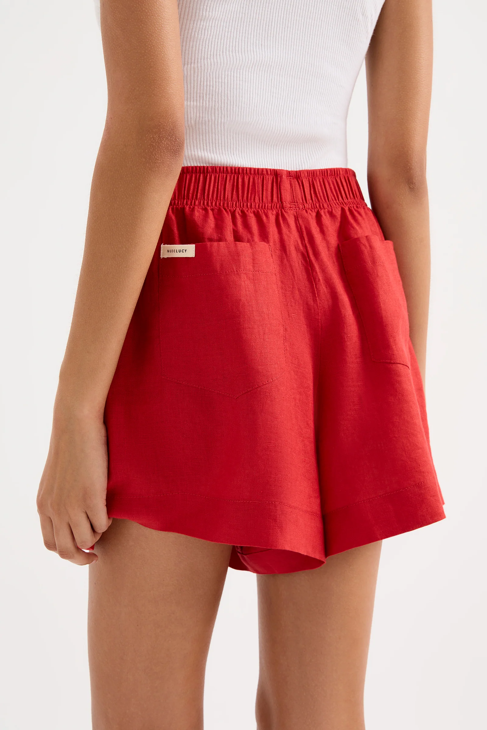 NUDE LUCY Lounge Linen Short - Vermillion