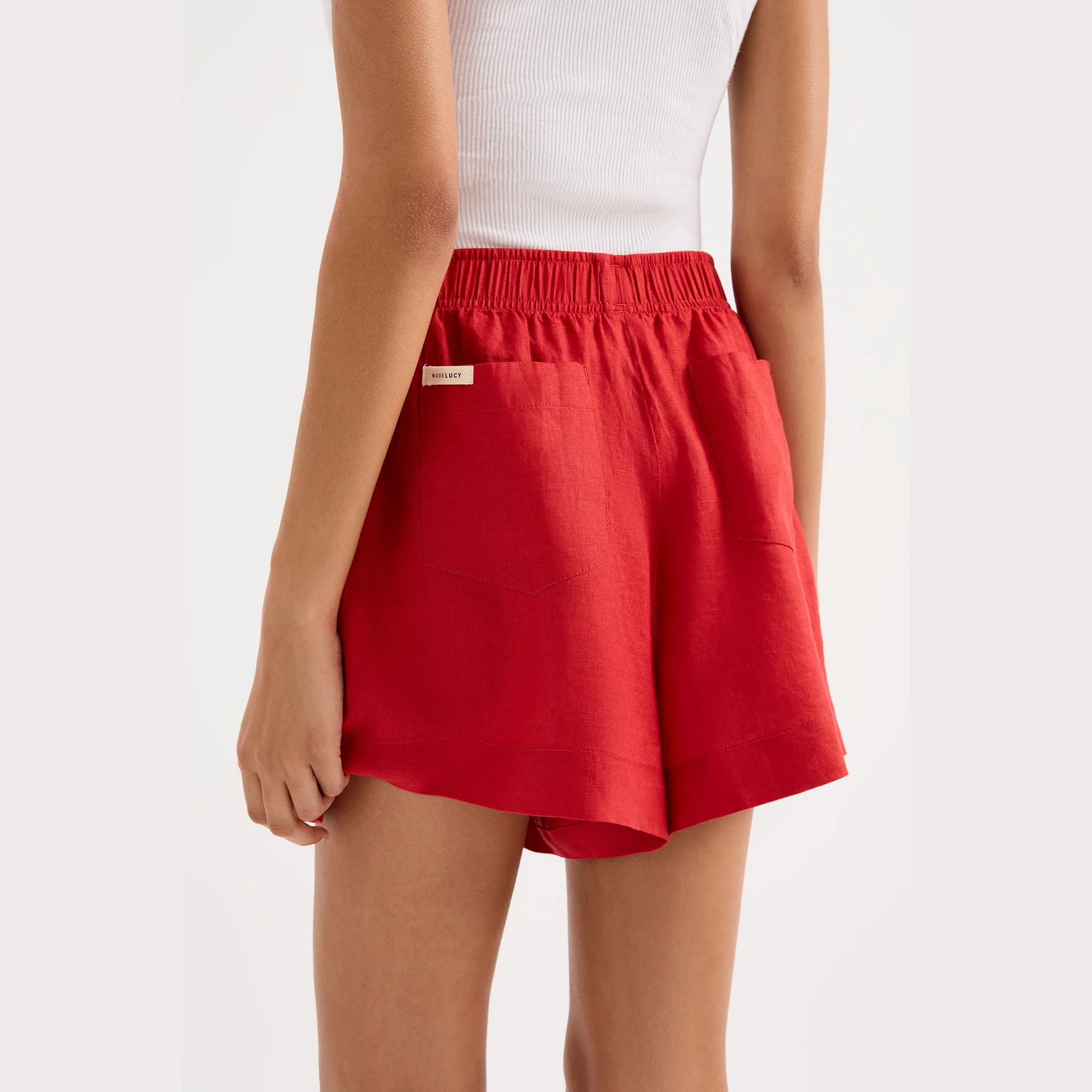 NUDE LUCY Lounge Linen Short - Vermillion