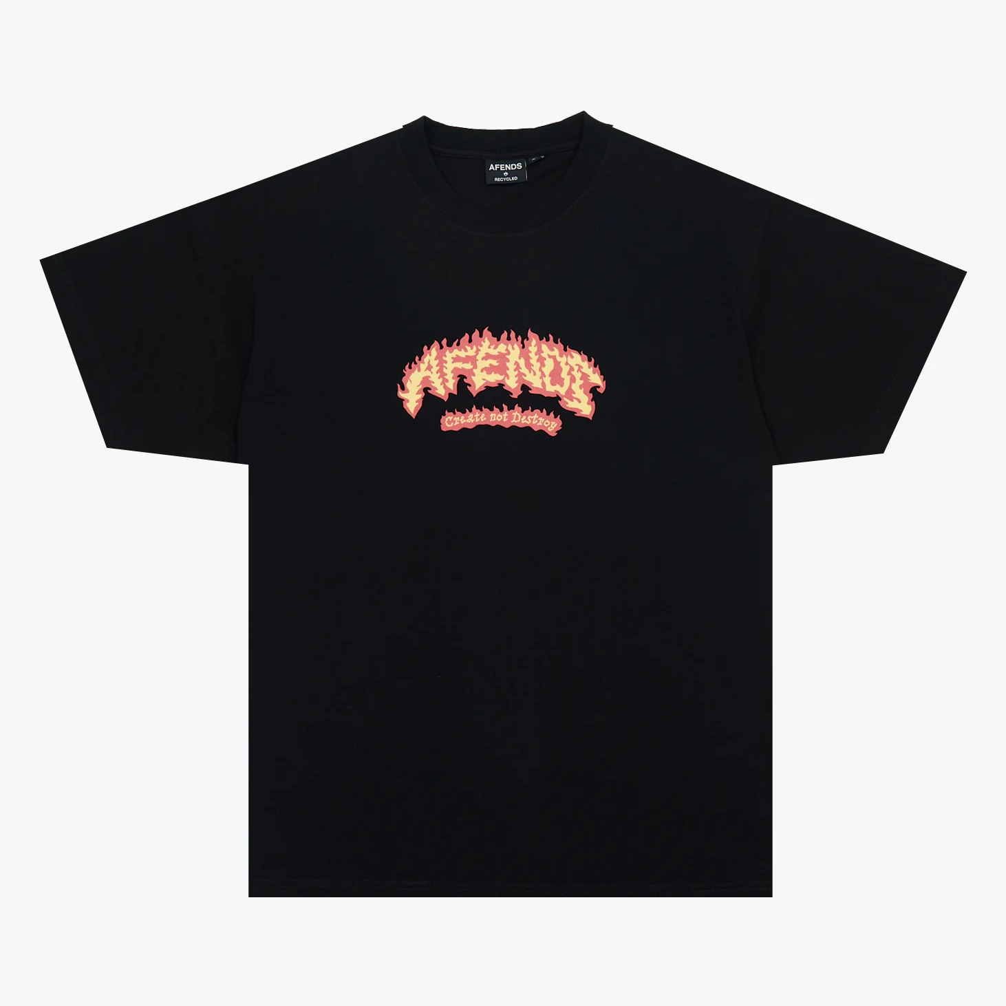 AFENDS Flame On- Boxy Tee - Black