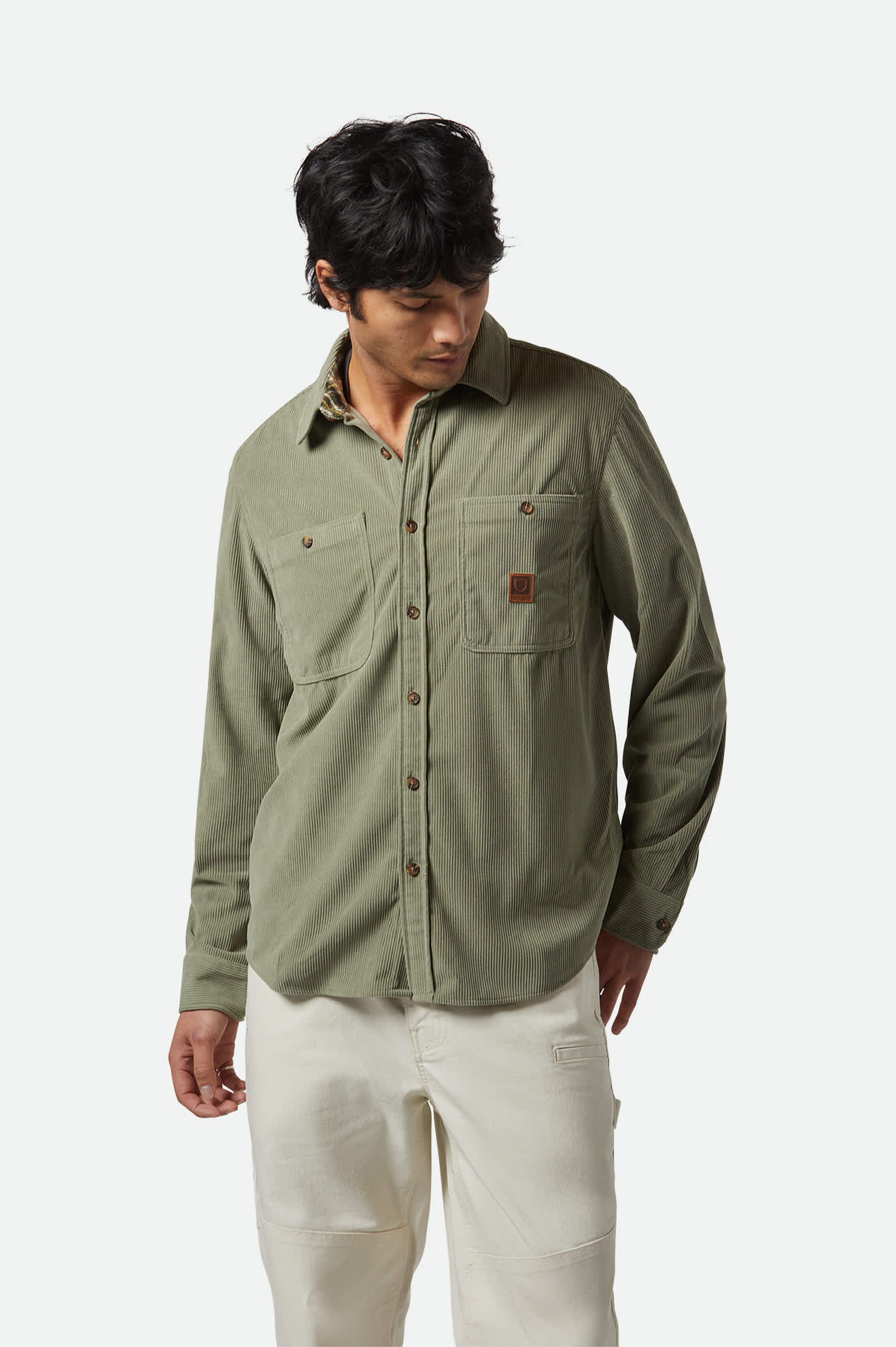 BRIXTON The Field Corduroy L/S Overshirt - Military olive