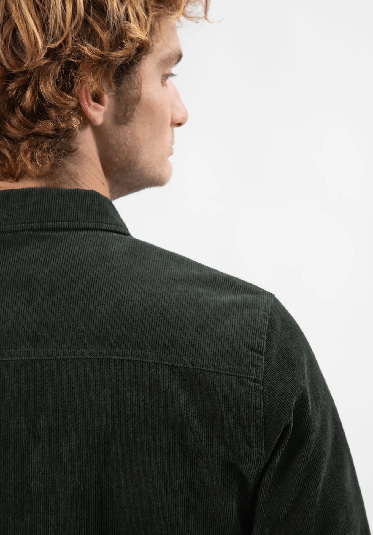 MR SIMPLE Quilted Cord Jacket - Pine