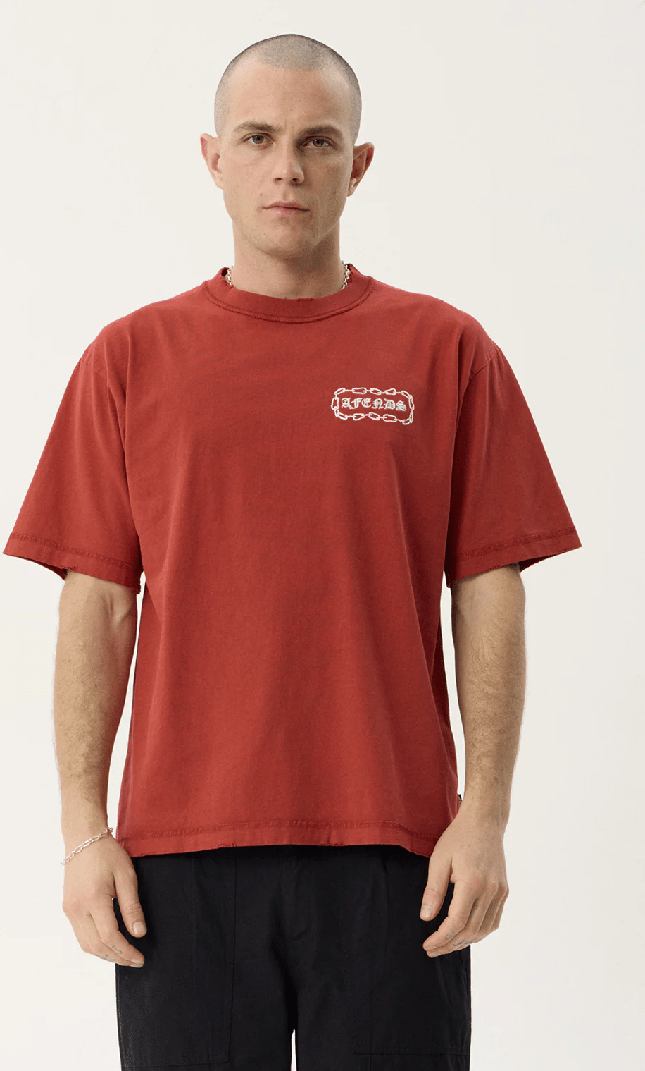 AFENDS Spiritual heavyweight boxy tee - Vintage ketchup