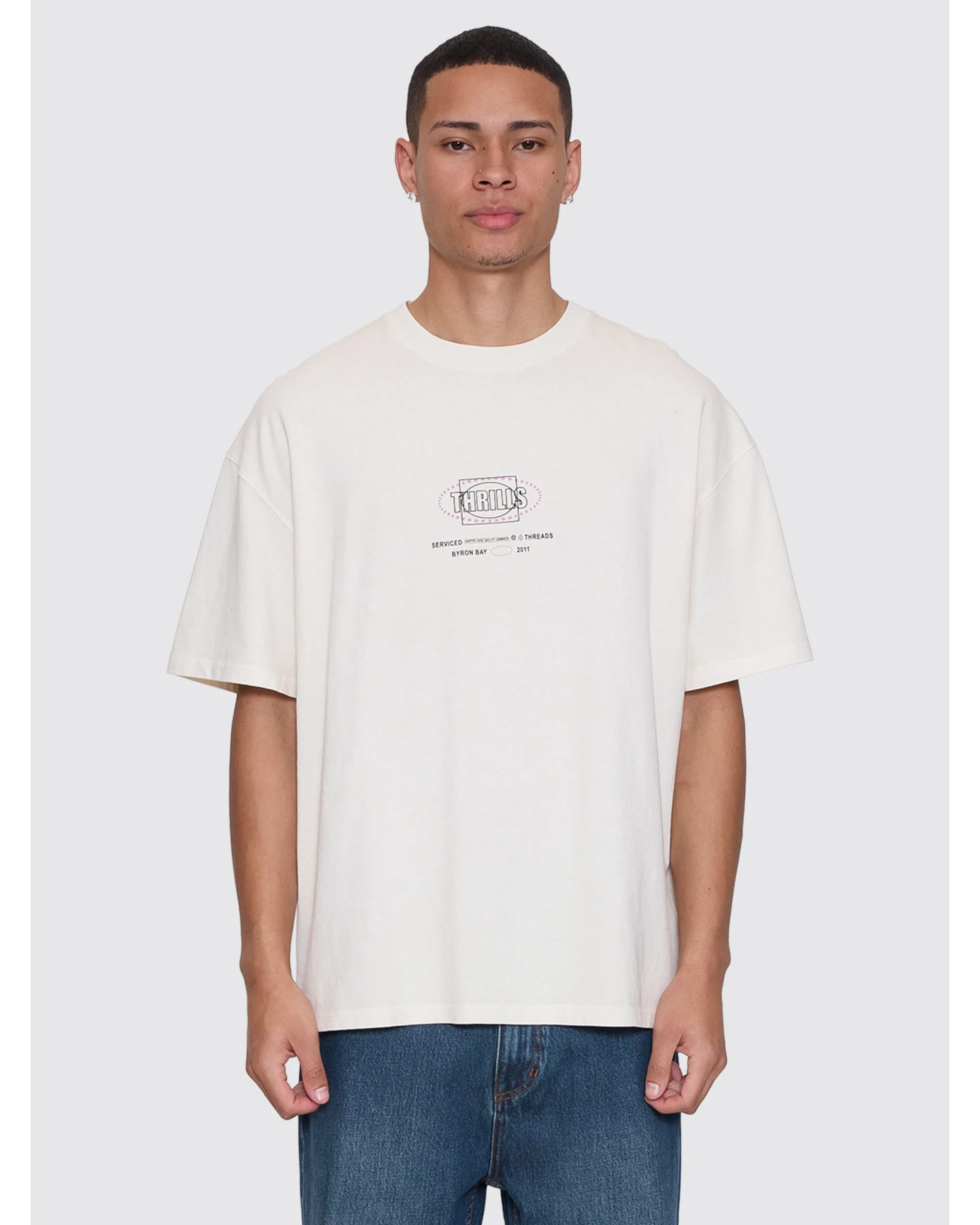 THRILLS Fluid Thrills Box Fit Oversize Tee - Heritage White