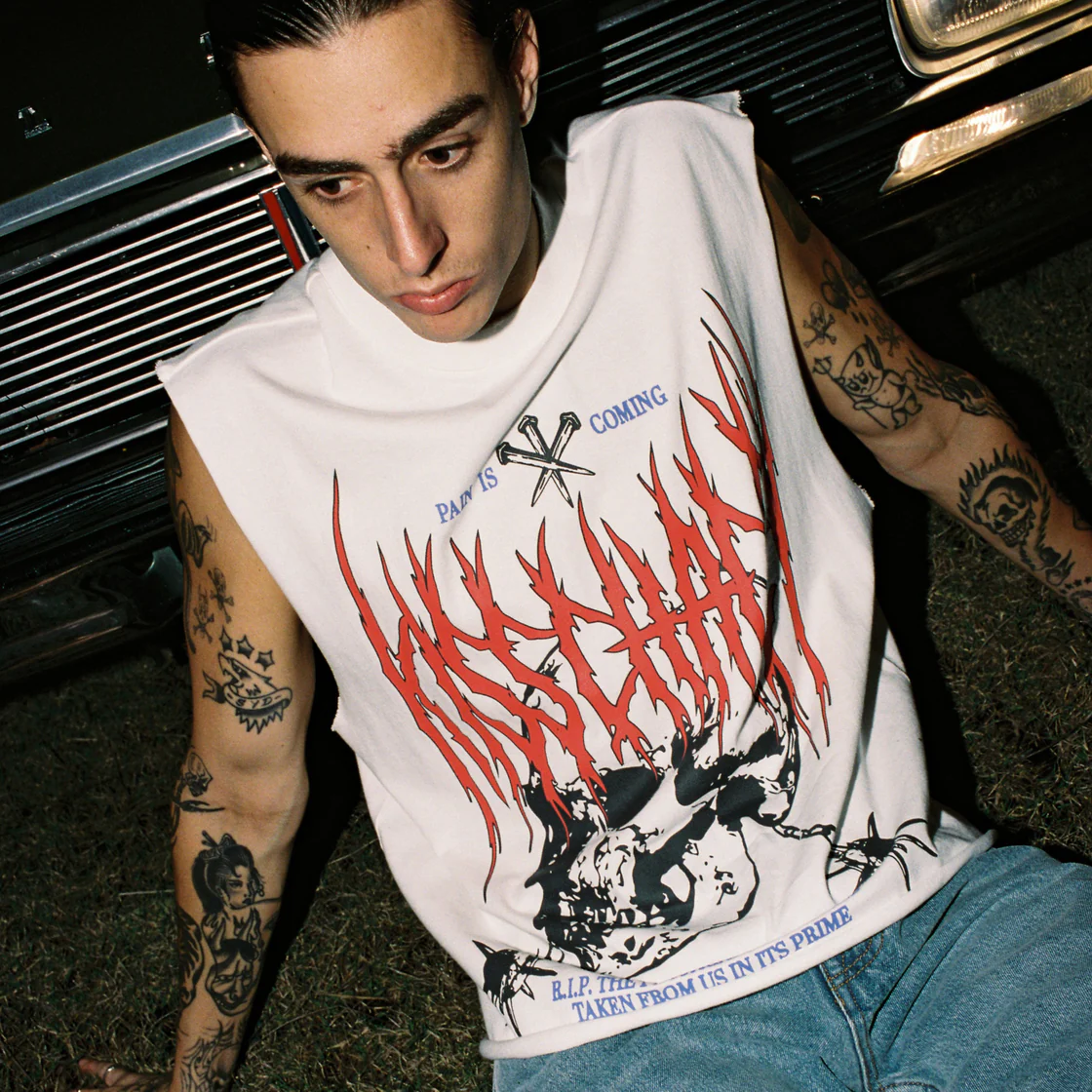 KSCY Rip Mechanic Muscle tee - Natural whie