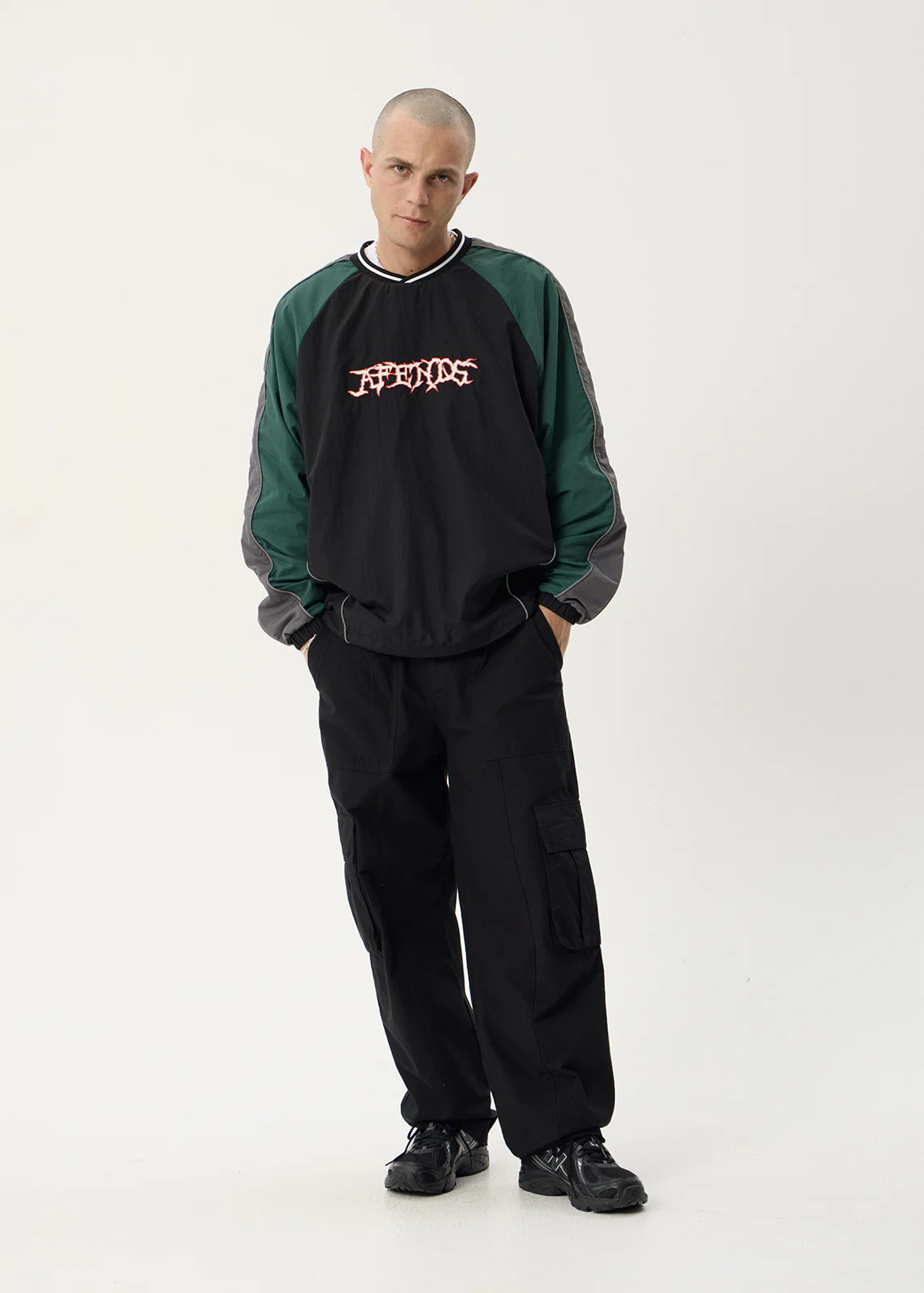 AFENDS Nationals recycled sports crew neck - Black