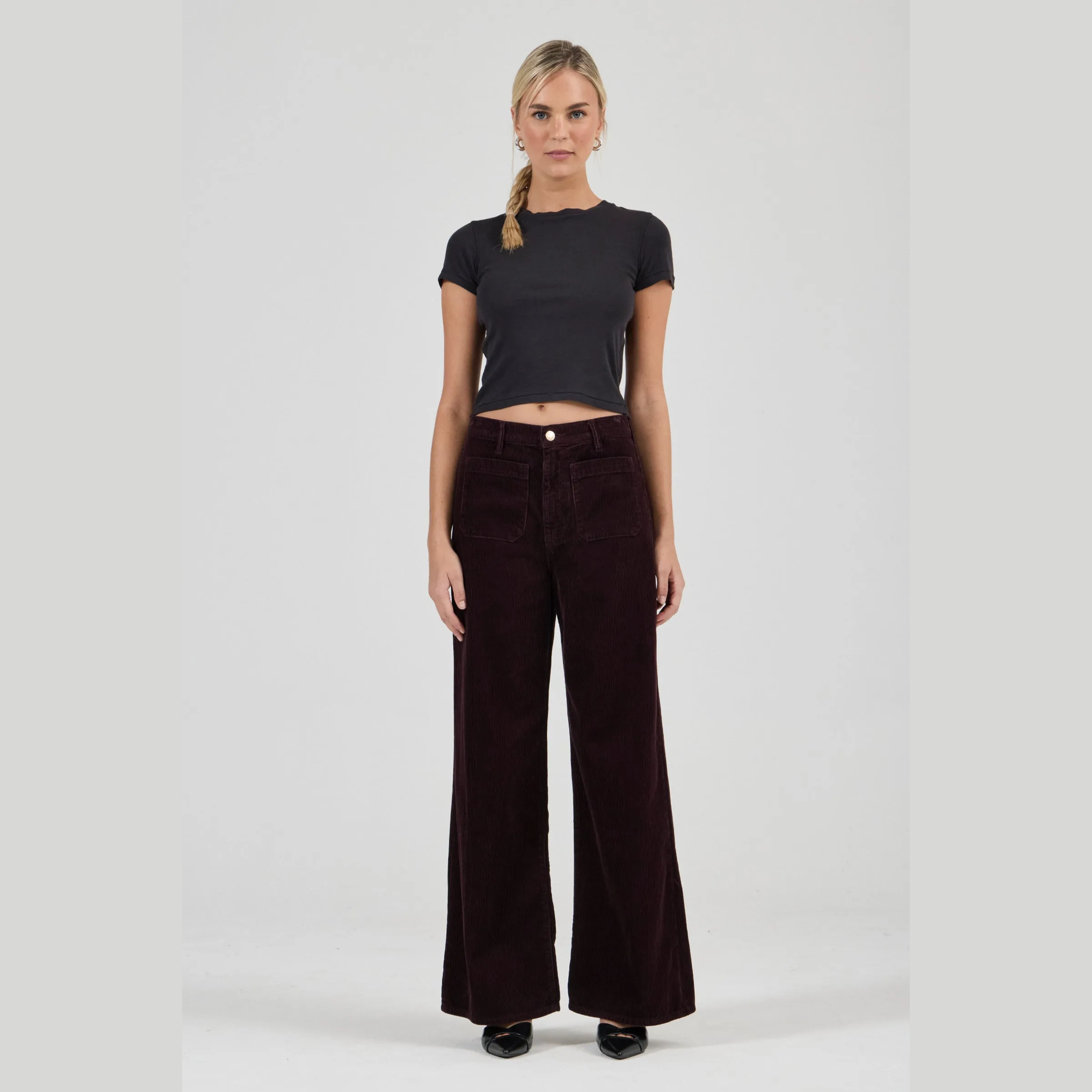 ROLLA'S Relaxed Sailor Jean Long - Dark Cherry Cord
